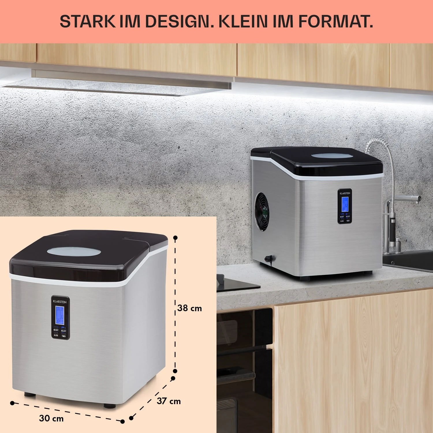 Mr. Black-Frost Eismaschine 150W Edelstahl Schwarz 15kg – Bild 6