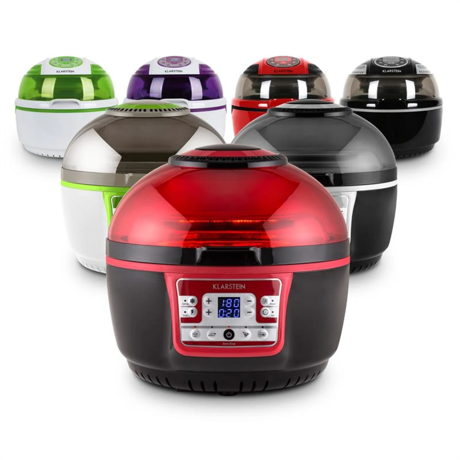 VitAir Turbo Heißluftfritteuse Rot-schwarz 1400W Grillen Backen 9l – Bild 11