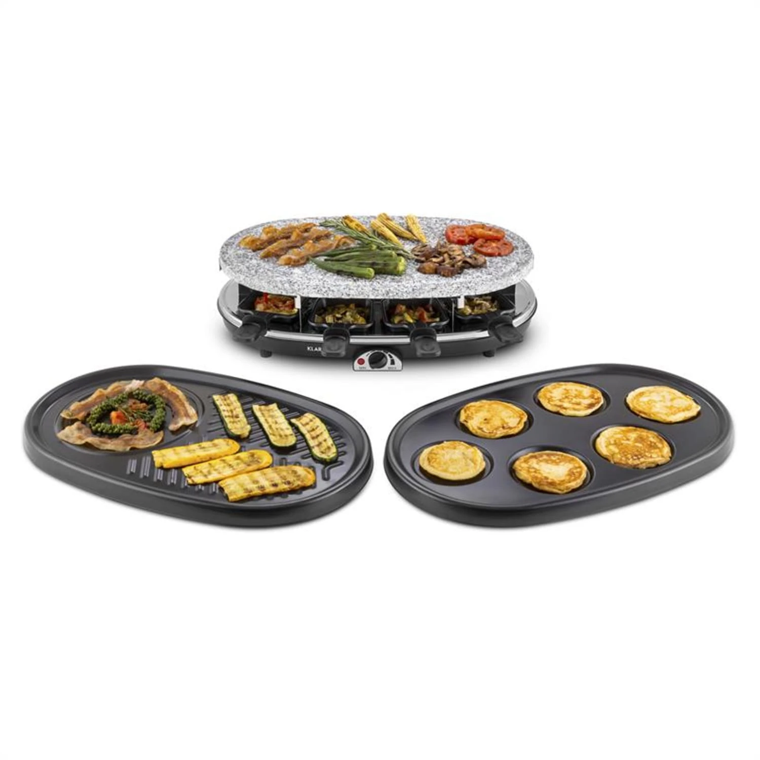 All-U-Can-Grill Raclette 4-in-1 Pancake Crêpes Steinplatte 8 Personen – Bild 4
