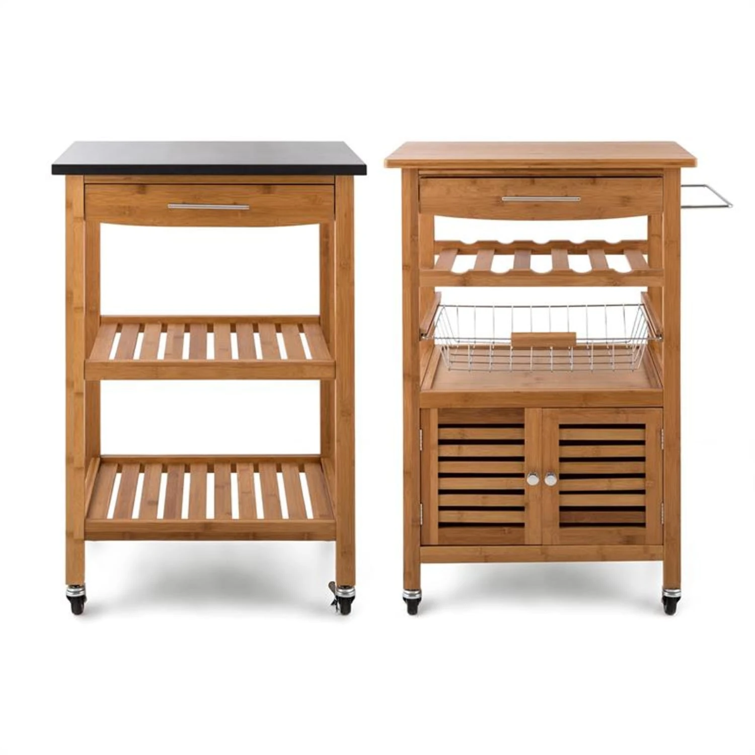 Tennessee Servierwagen Küchenwagen 4 Etagen Holz Granit Mobil – Bild 9