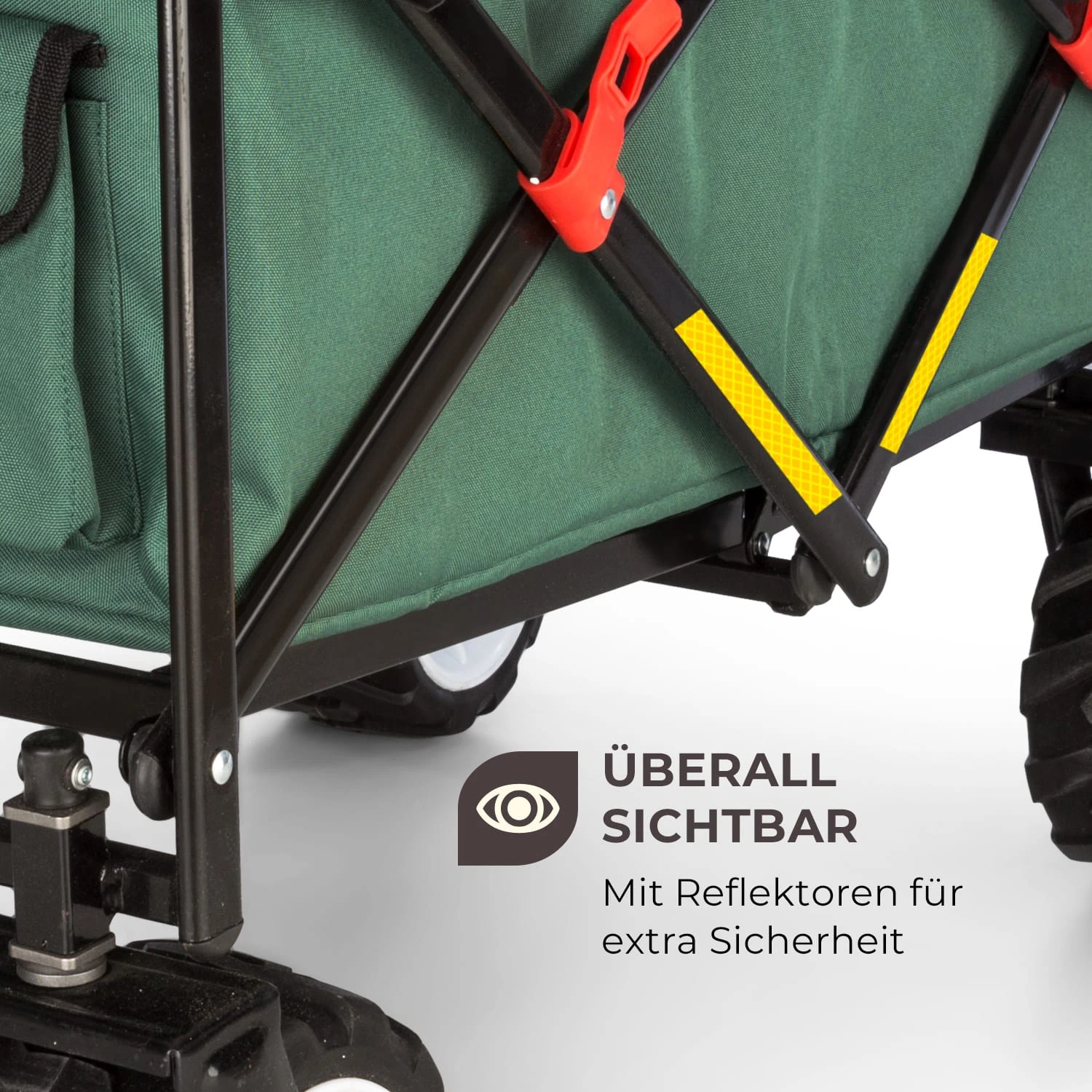 Easy Rider Bollerwagen Bis 70kg Teleskopstange Zusammenklappbar Grün – Bild 5