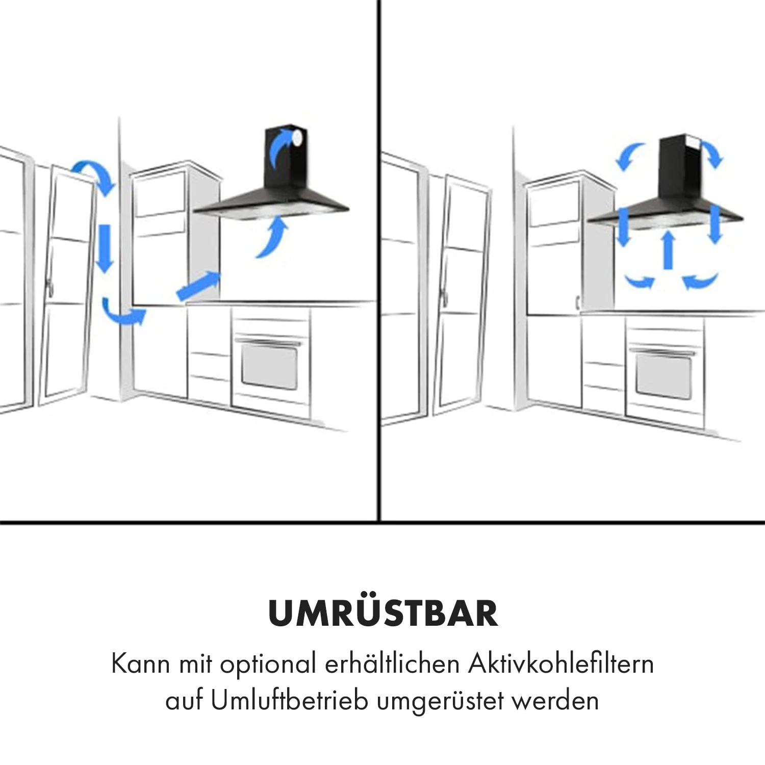 Zugspitze 90 Dunstabzugshaube Wandanbau 65W 330m³/h LED – Bild 3