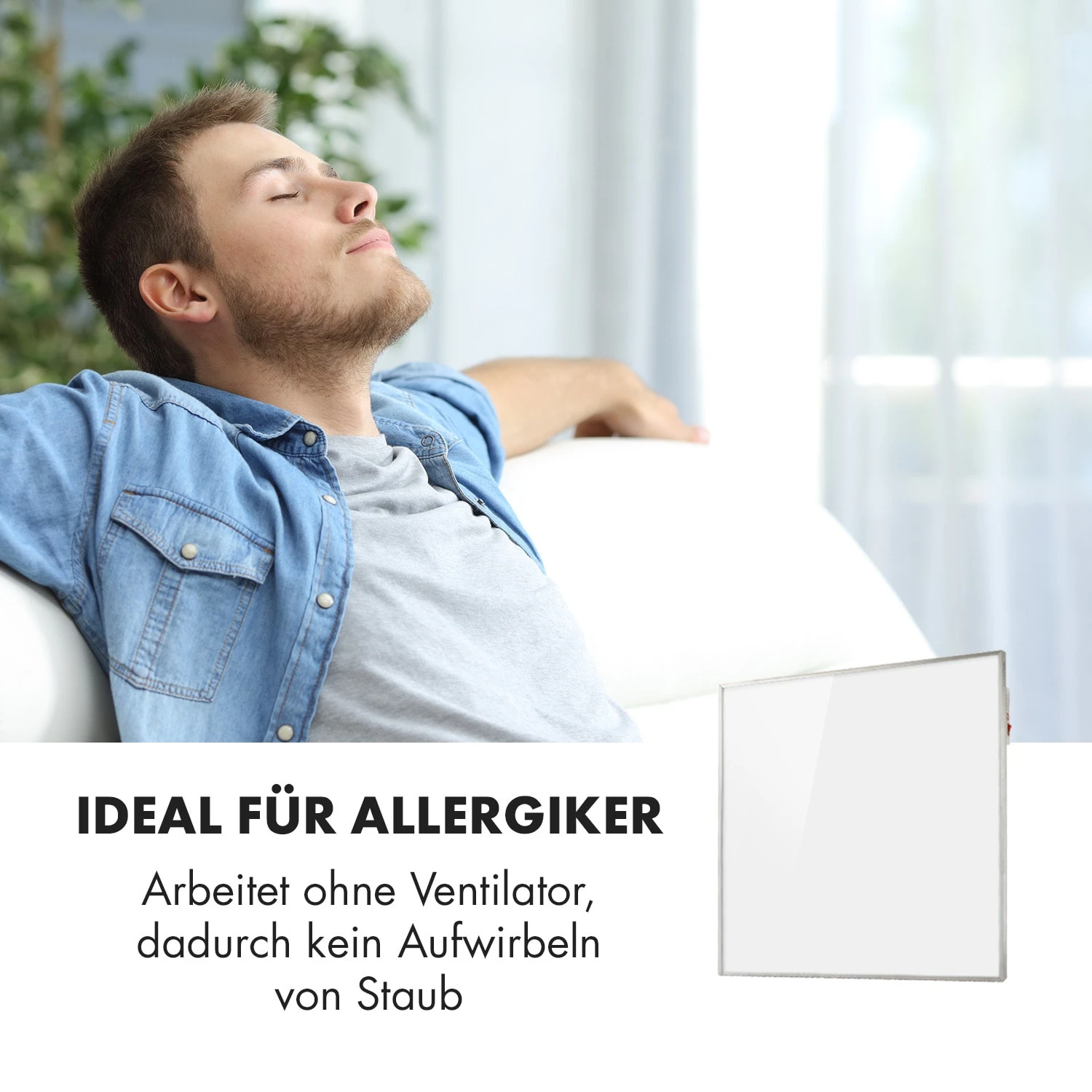 Wonderwall Smart Infrarotheizung 60x60cm App 360W Wochentimer IP24 – Bild 7