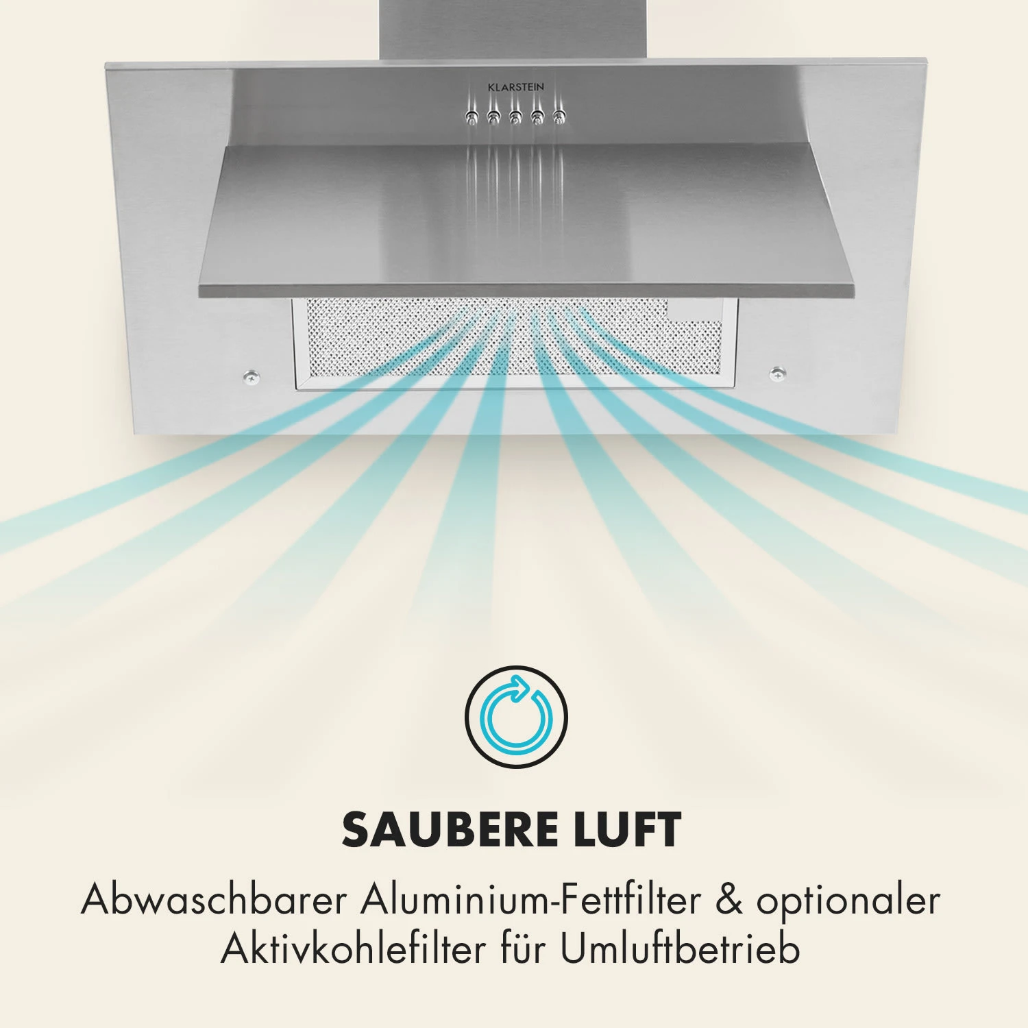 Athena Dunstabzugshaube 60cm Abluft: 350 M³/h LED Edelstahl – Bild 4