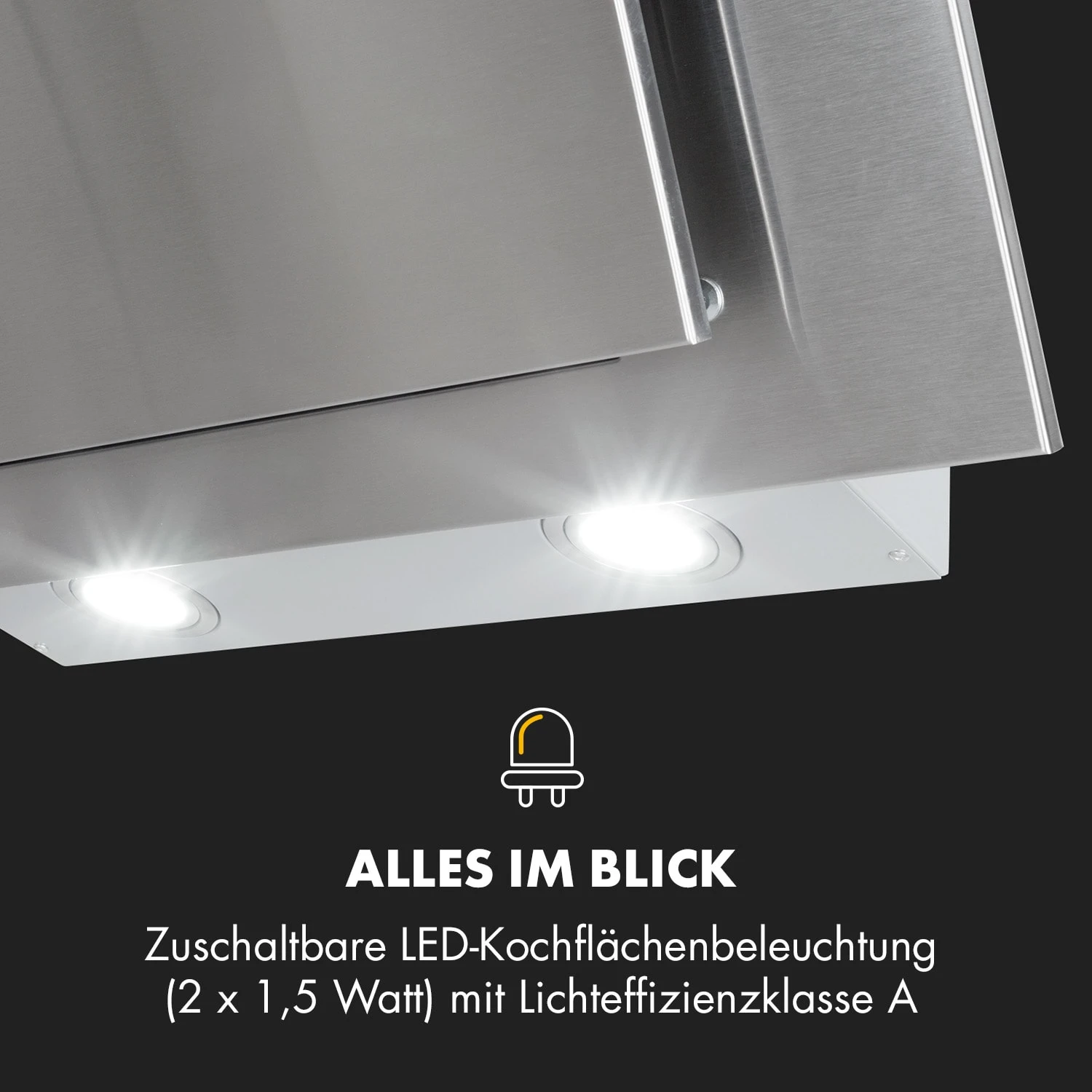 Athena Dunstabzugshaube 60cm Abluft: 350 M³/h LED Edelstahl – Bild 7