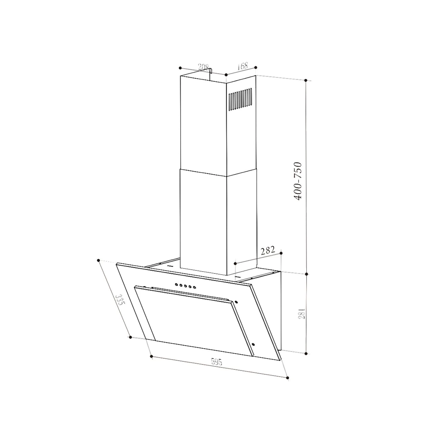 Athena Dunstabzugshaube 60cm Abluft: 350 M³/h LED Edelstahl – Bild 10
