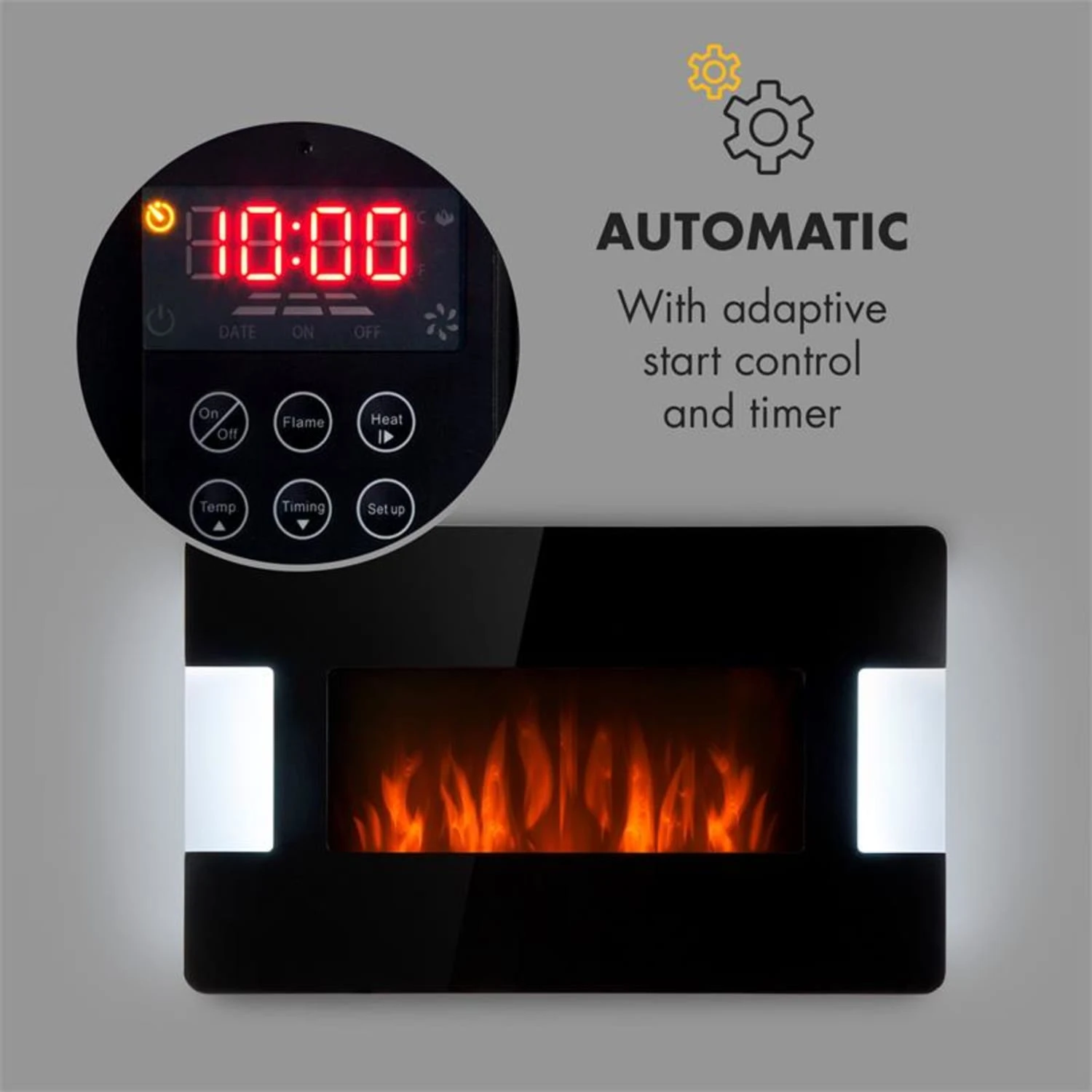 Klarstein Belfort Light & Fire Elektrischer Kamin 1000/2000W Fernbedienung – Bild 7