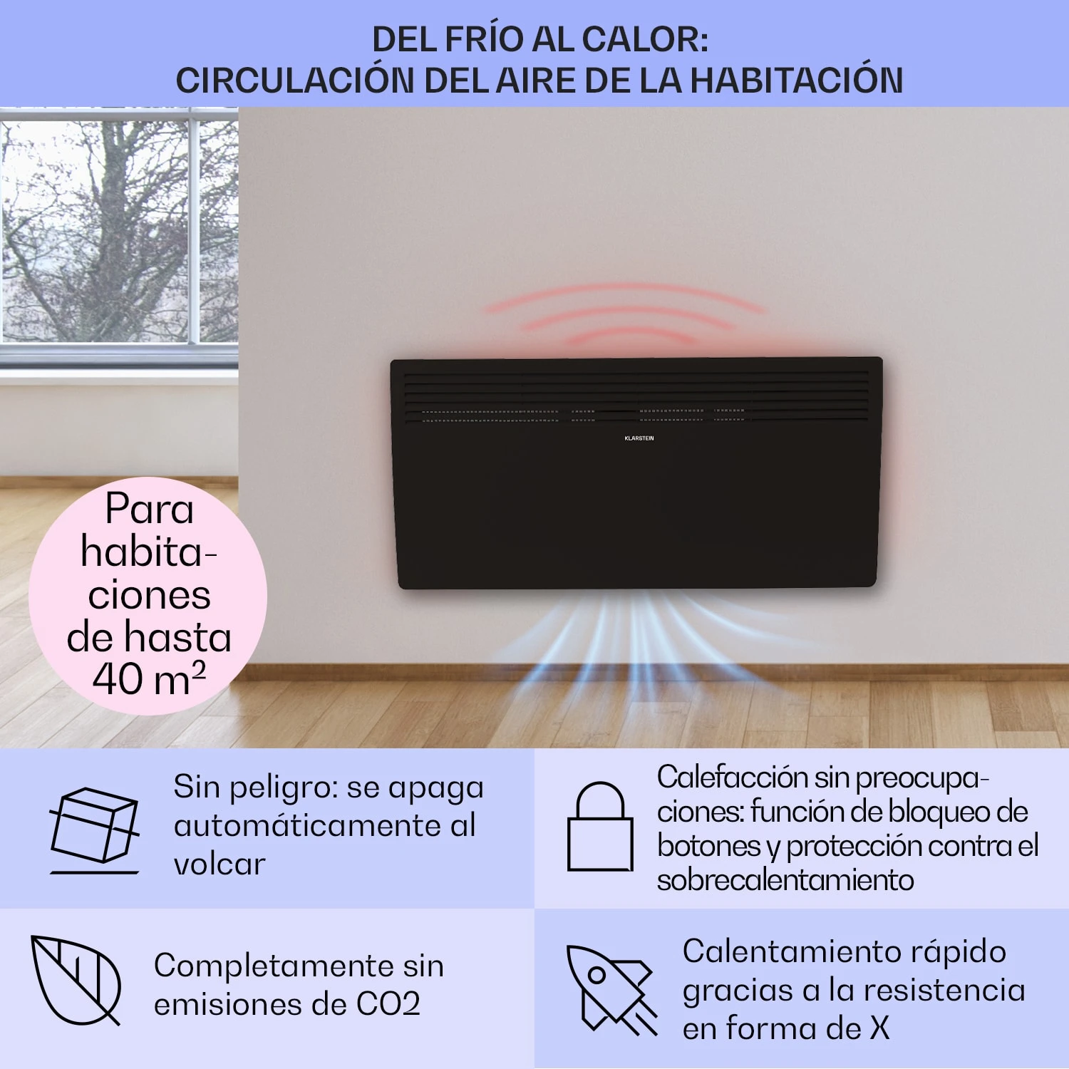 Hot Spot Slimcurve Heizgerät 80x40cm 40m² 2000W 5-40°C LED IP24 – Bild 4