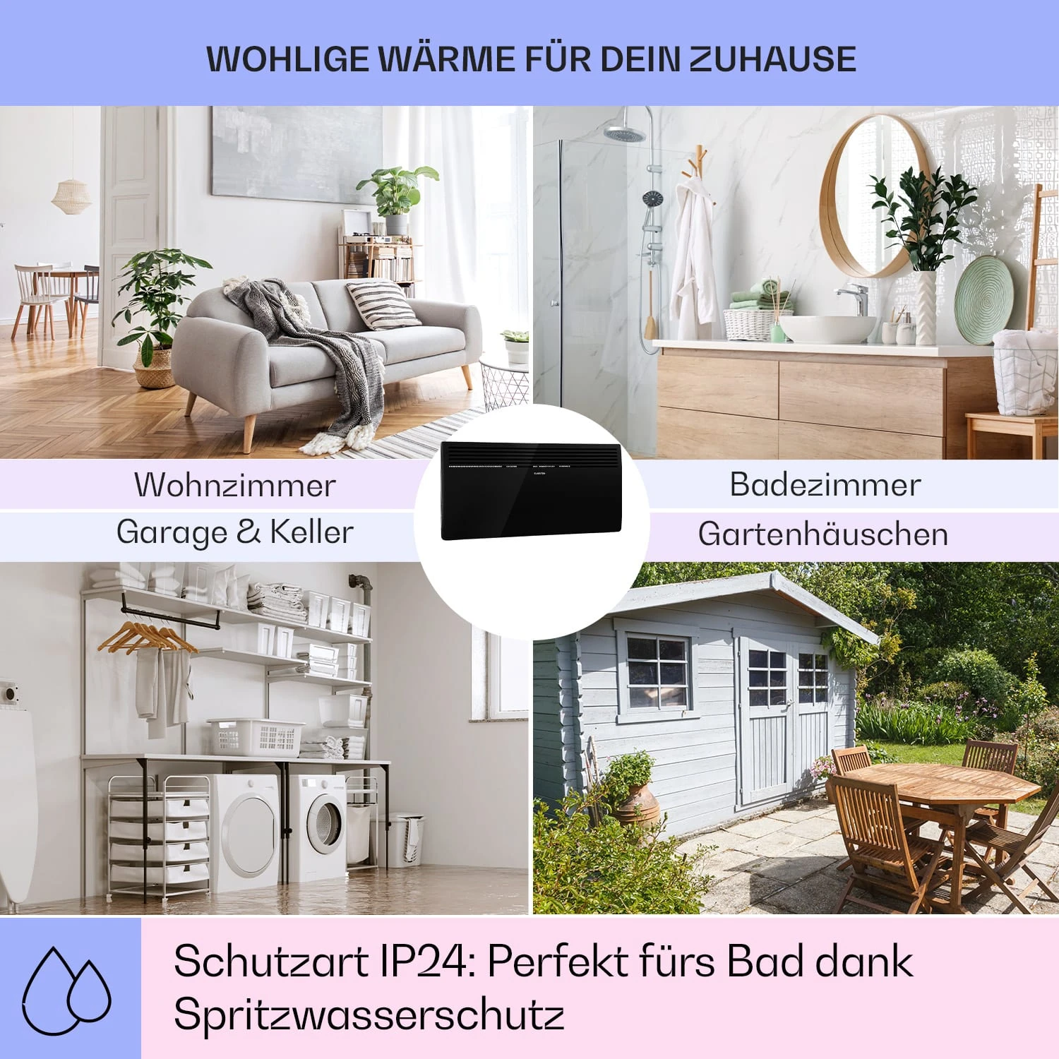 Hot Spot Slimcurve Heizgerät 80x40cm 40m² 2000W 5-40°C LED IP24 – Bild 5