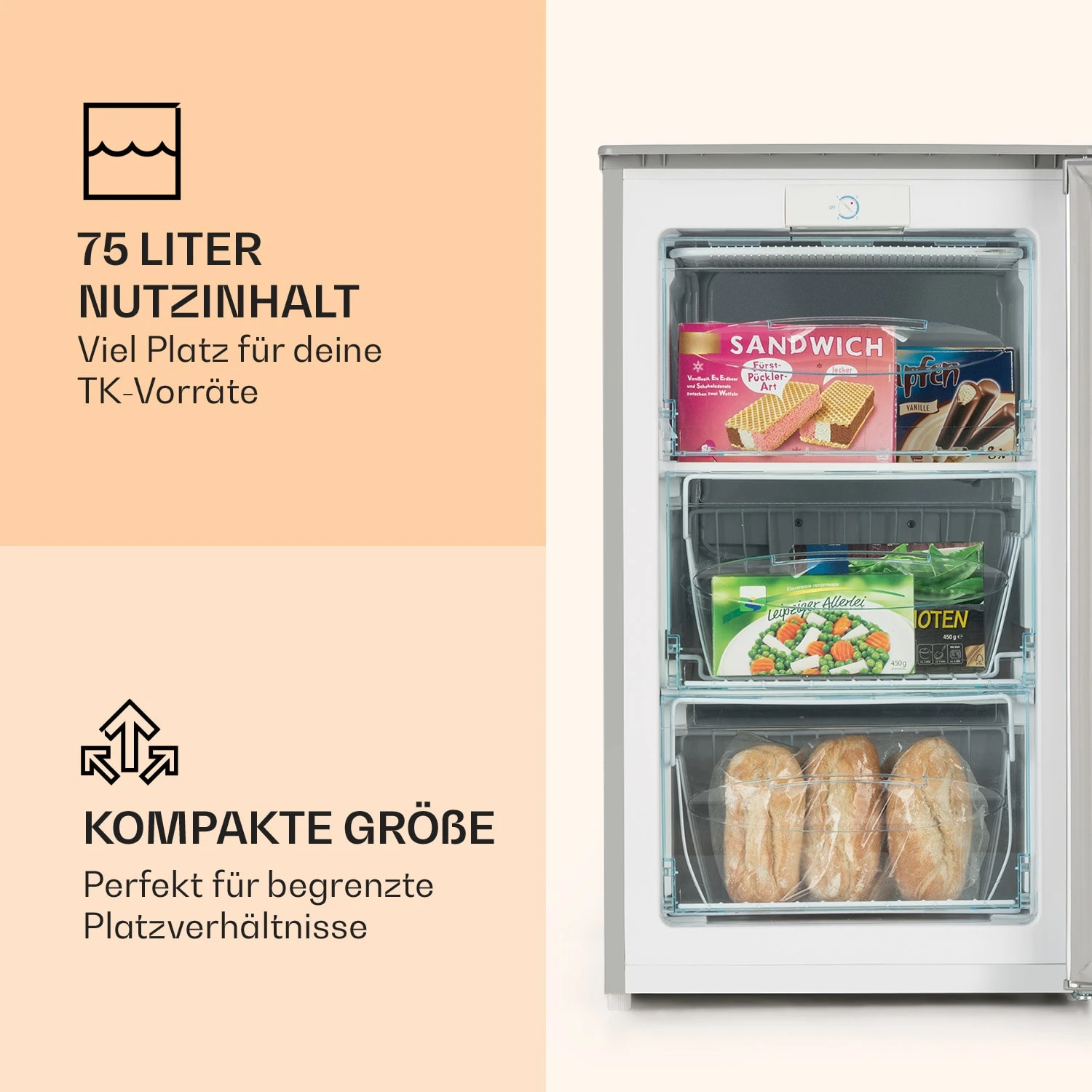 Garfield XL Gefrierschrank 4-Sterne 69L 80W Betriebsgeräusch: 41 DB – Bild 3