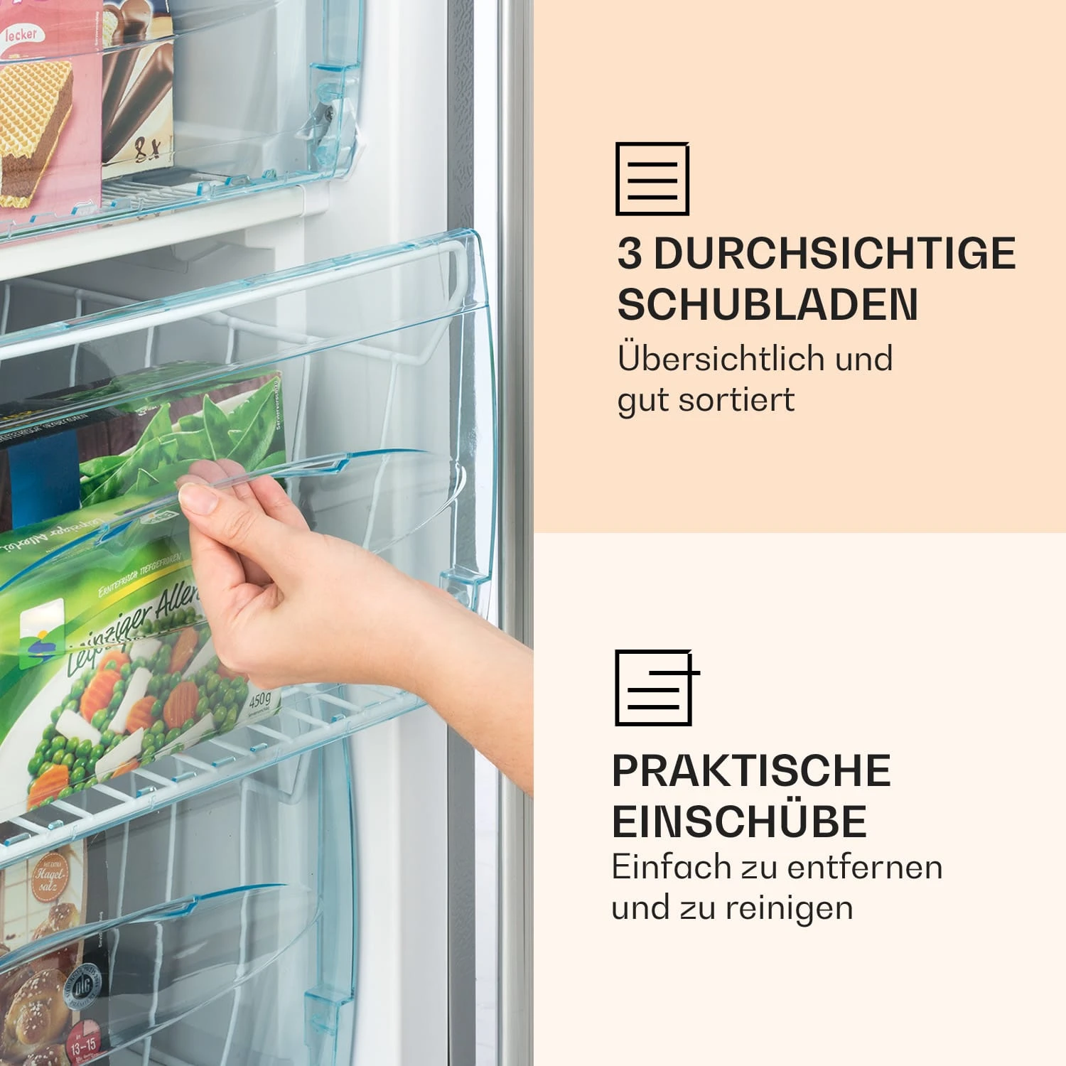 Garfield XL Gefrierschrank 4-Sterne 69L 80W Betriebsgeräusch: 41 DB – Bild 4