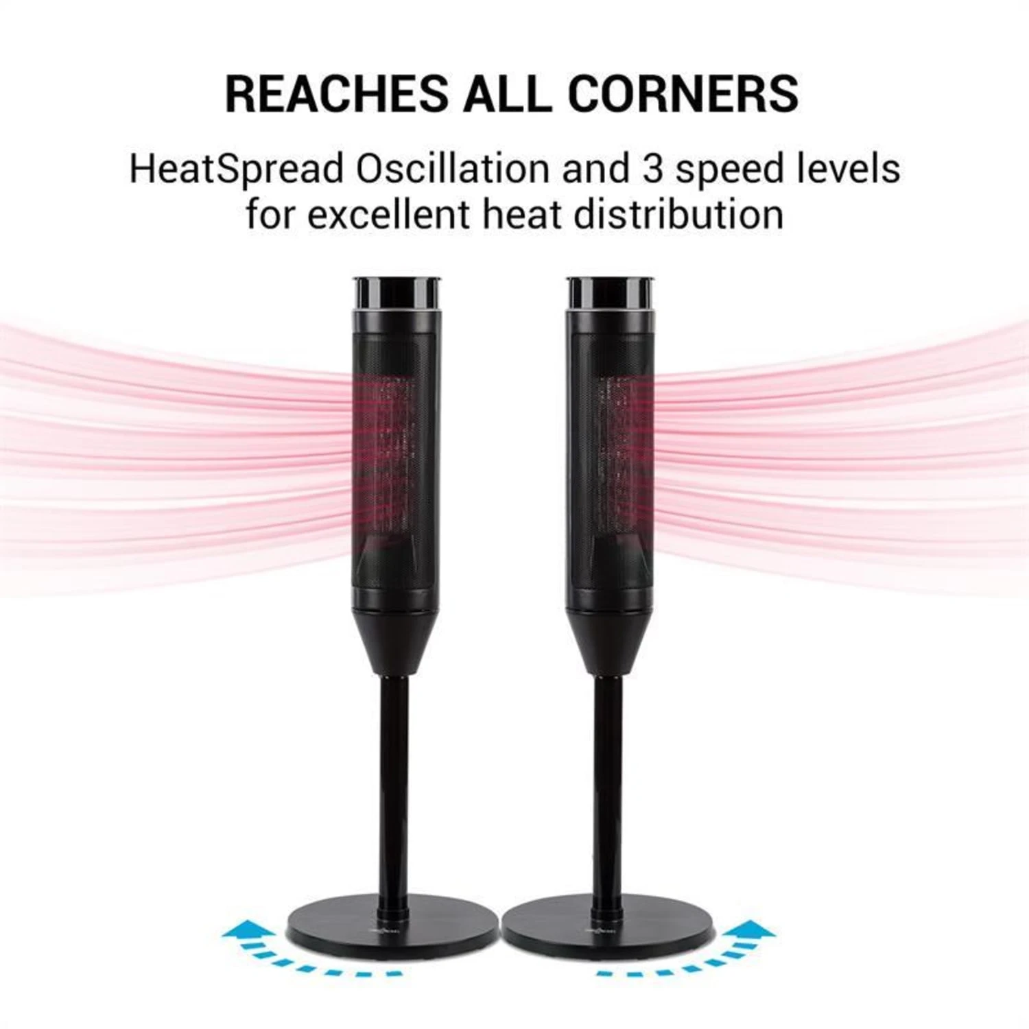 Heat Spike Turmheizgerät 1200/2200W 8h-Timer Thermostat Schwarz – Bild 5