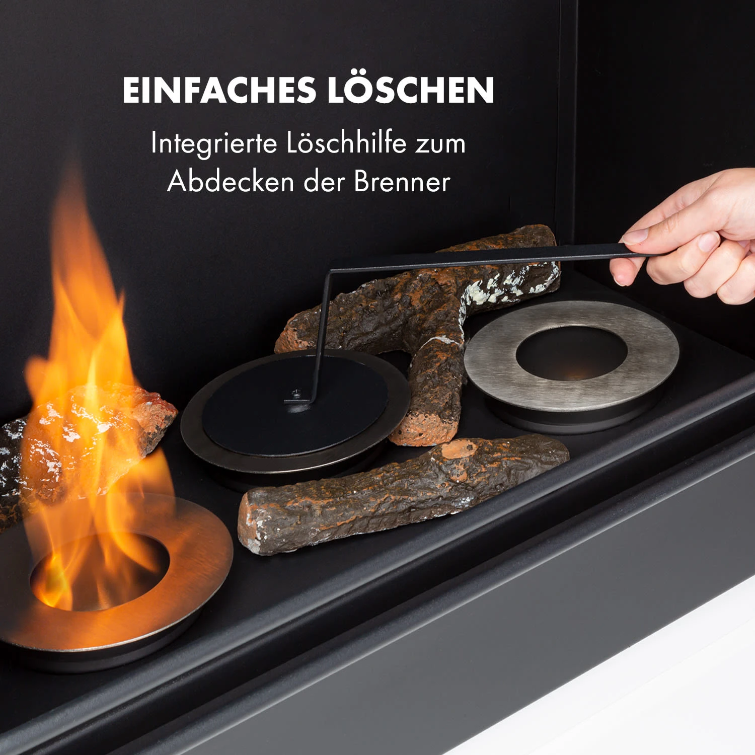 Phantasma Cottage Pillar Ethanol-Kamin Rauchfrei Brenner 3x300ml – Bild 5