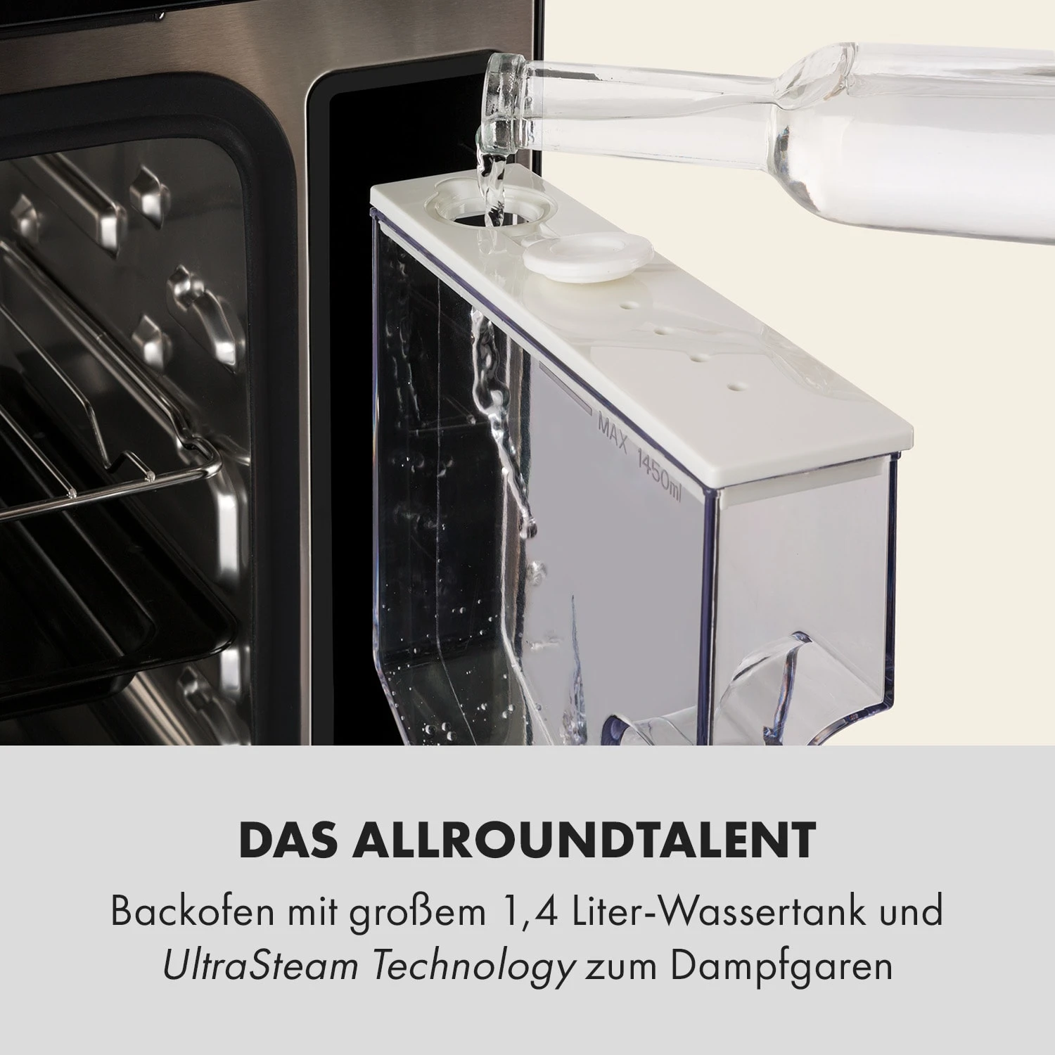MasterFresh Dampfbackofen 230°C 24l Touch-Bedienfeld Schwarz – Bild 3