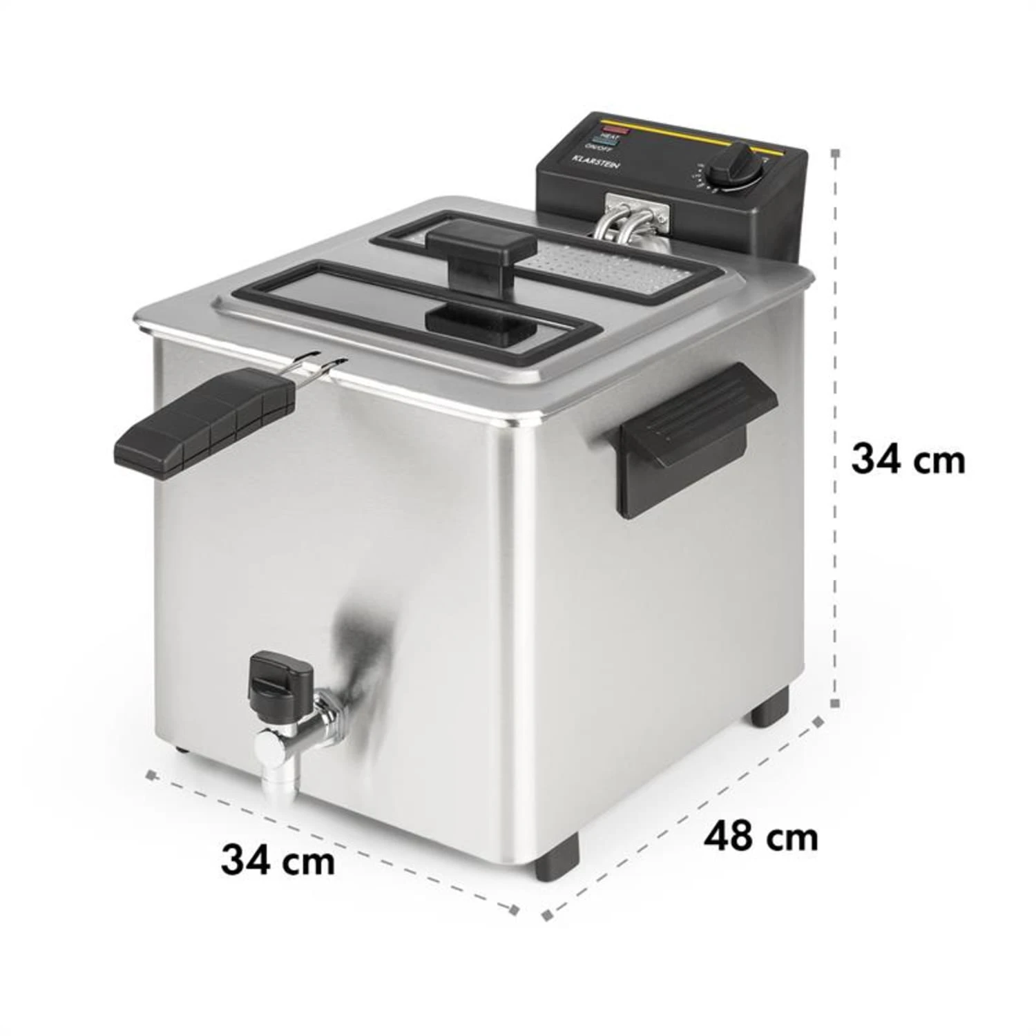 Family Fry Fritteuse 3000W Oil Drain Technology Edelstahl Silber – Bild 9