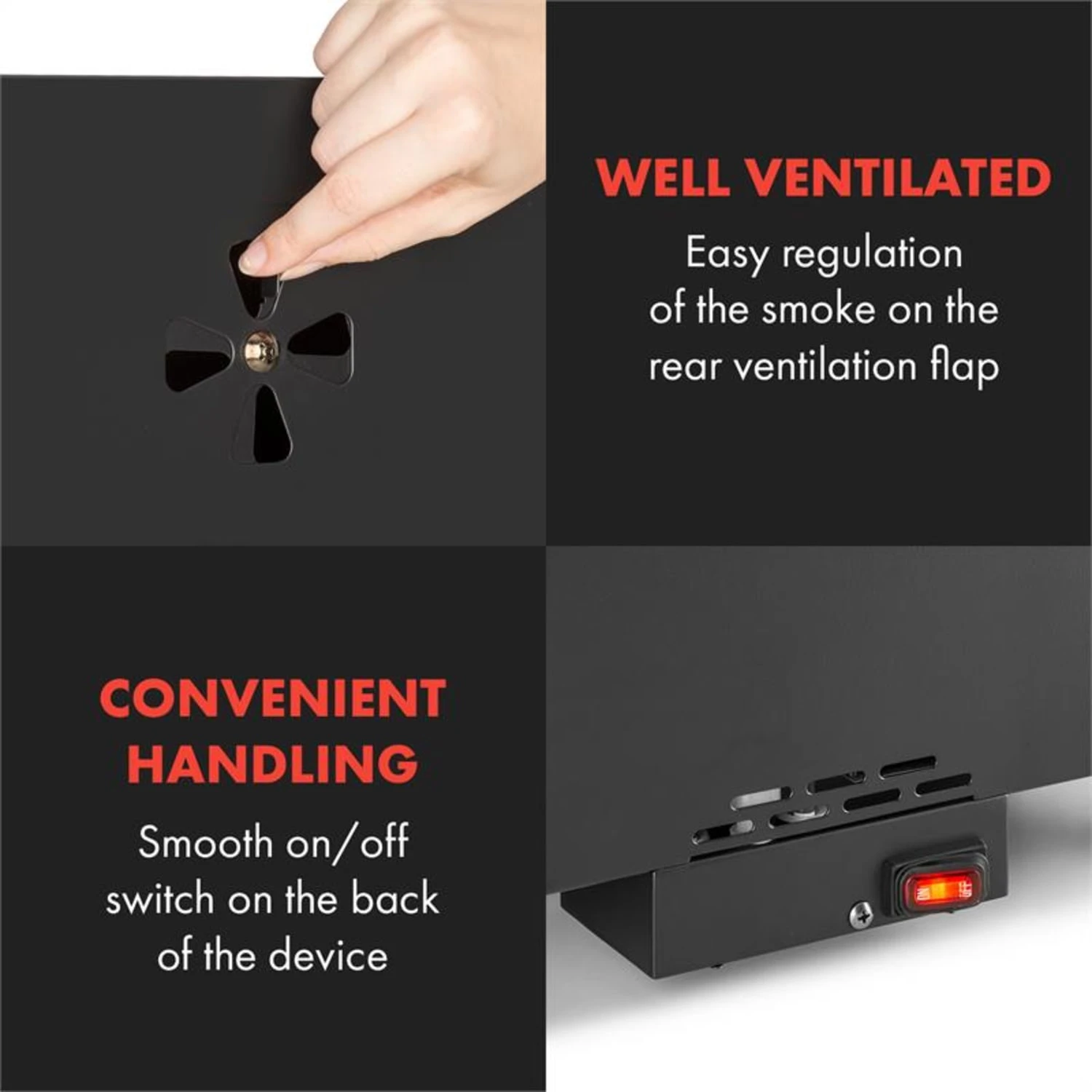 Flintstone Steel Räucherofen 1600 W Integriertes Thermometer Edelstahl – Bild 7
