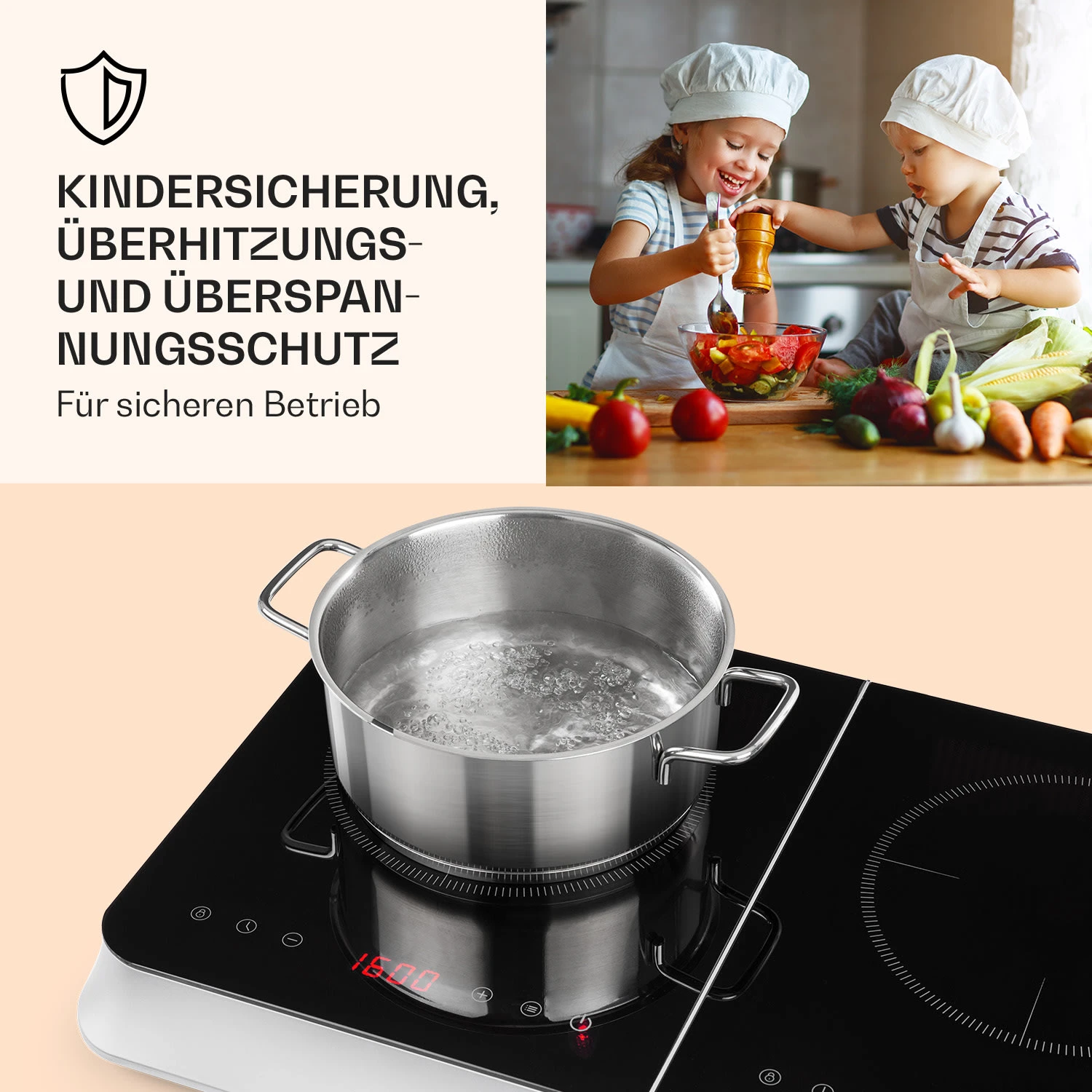 InnoChef Induktionskochfeld 3400W Touch Control Glaskeramik – Bild 5