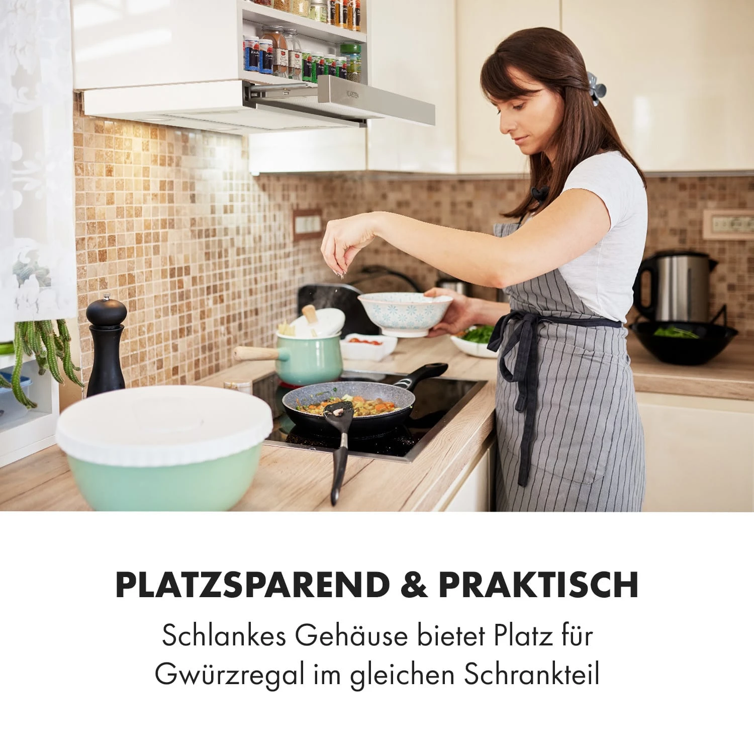 Mariana 60 Flachschirmhaube 500 M³/h Abluft LED Weiß – Bild 2