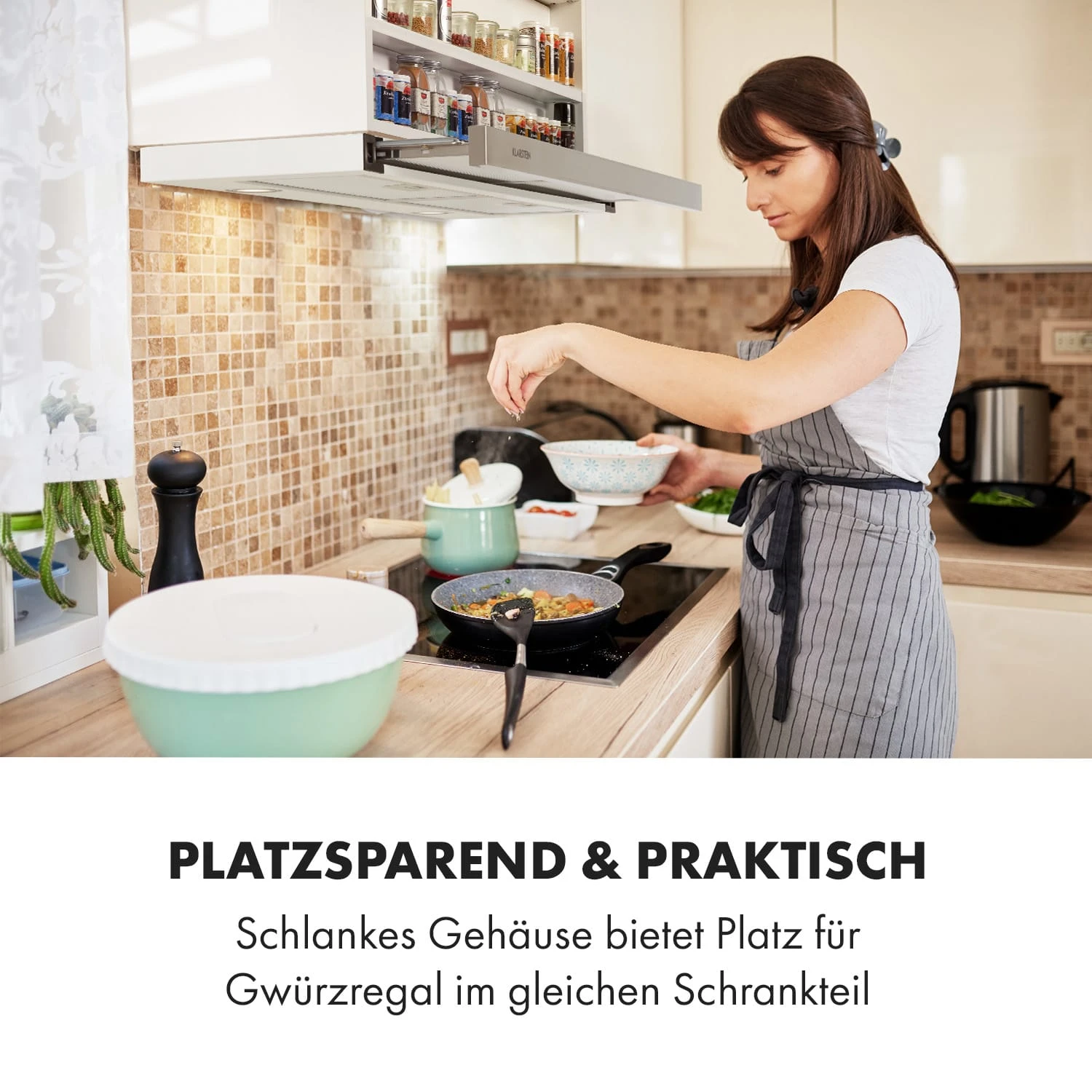 Mariana 90 Flachschirmhaube 500 M³/h Abluft LED Weiß – Bild 2