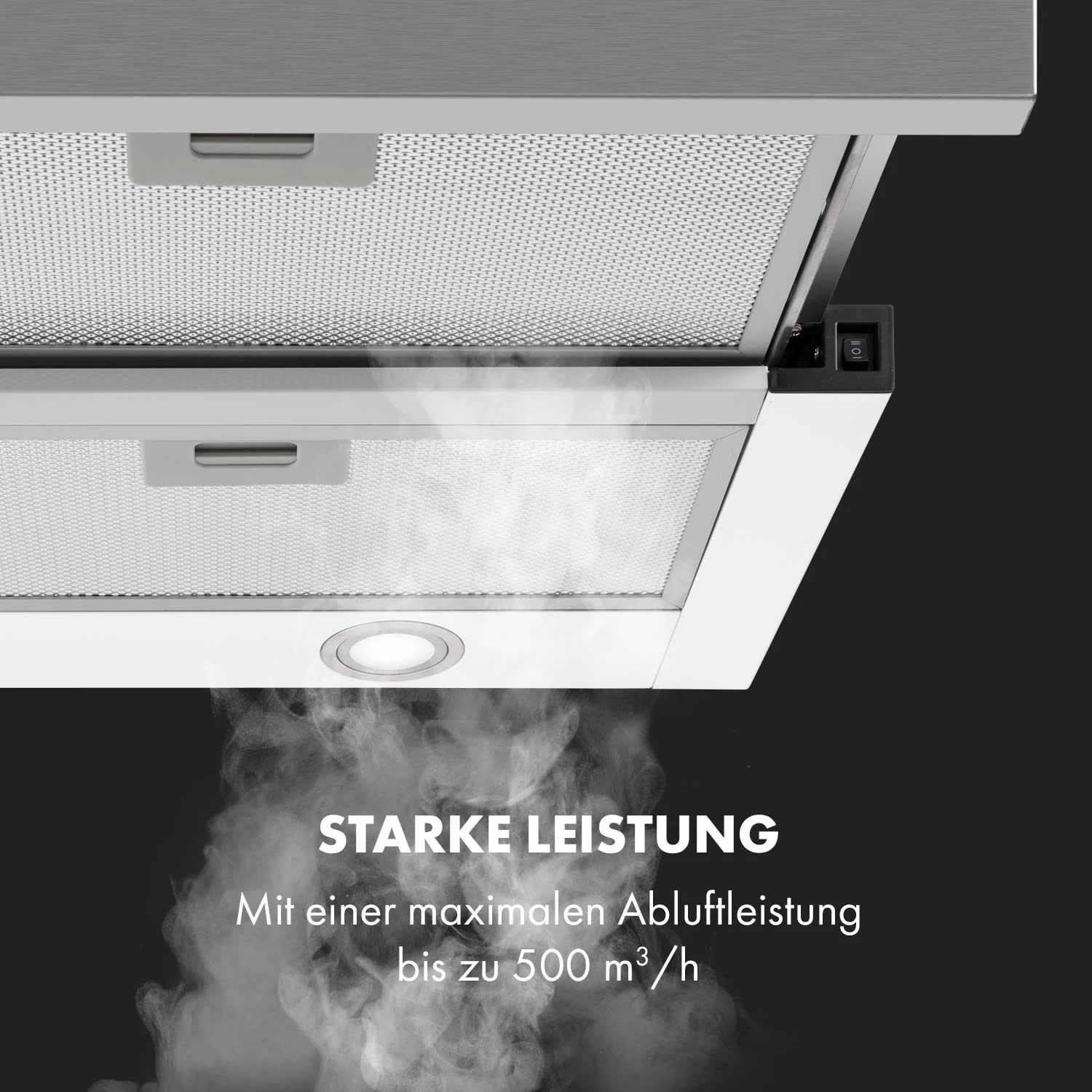 Mariana 90 Flachschirmhaube 500 M³/h Abluft LED Weiß – Bild 3