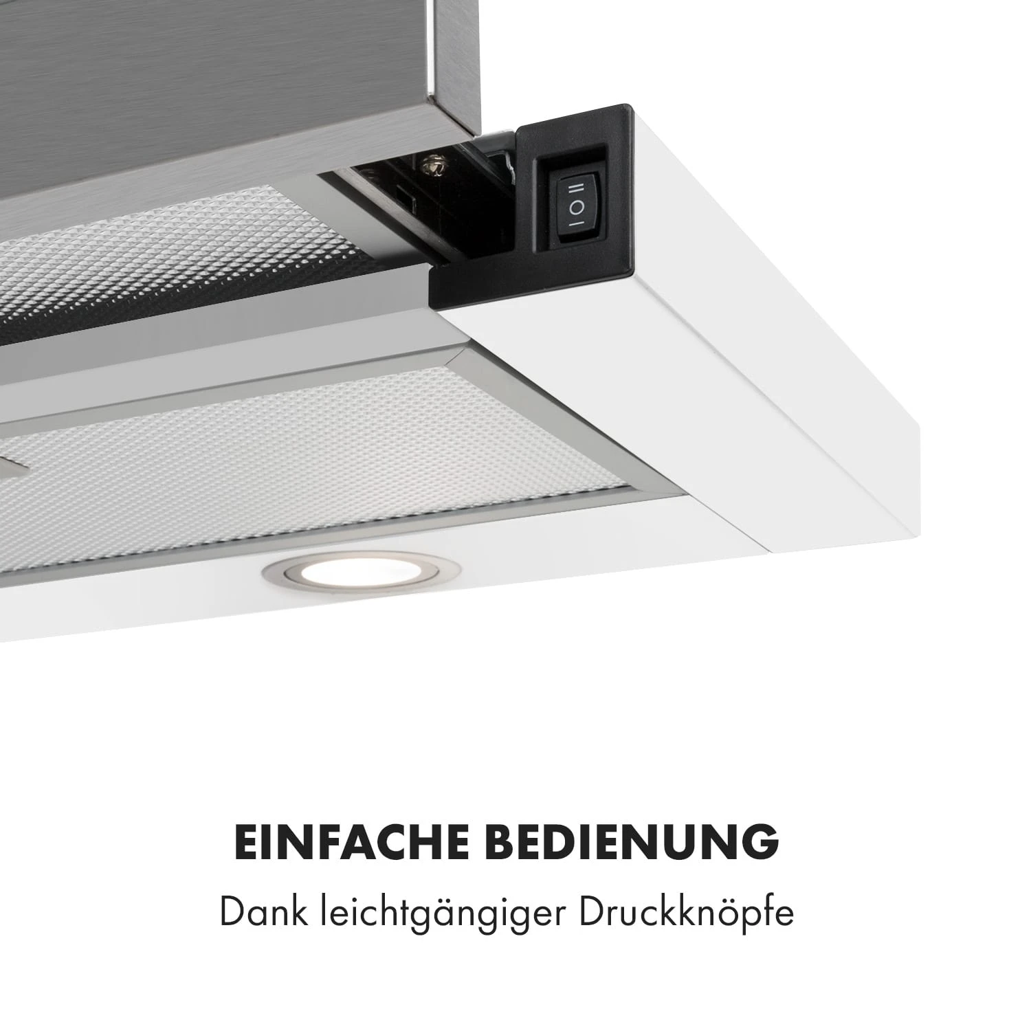 Mariana 90 Flachschirmhaube 500 M³/h Abluft LED Weiß – Bild 4