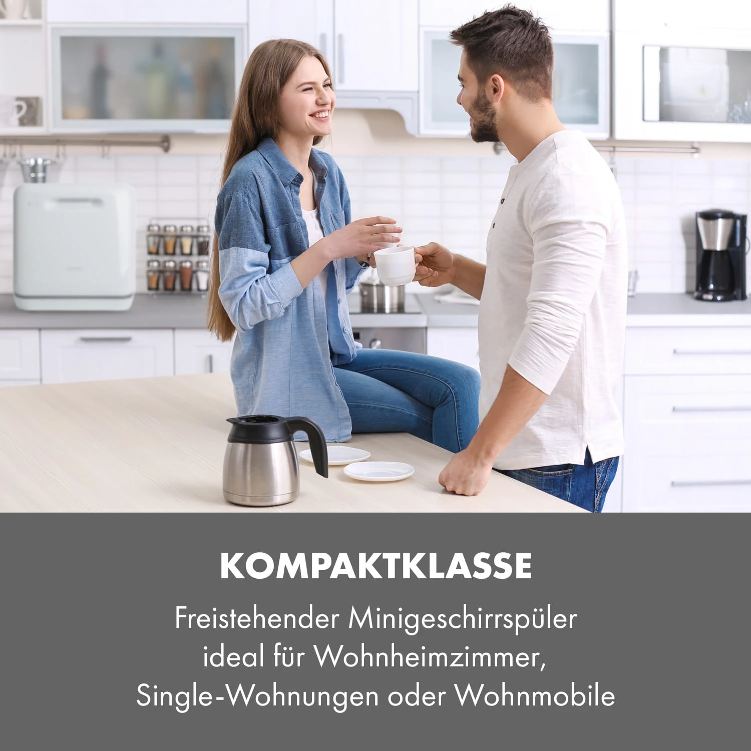 Aquatica Geschirrspüler Freistehend Installationsfrei 2 Gedecke 860W – Bild 2