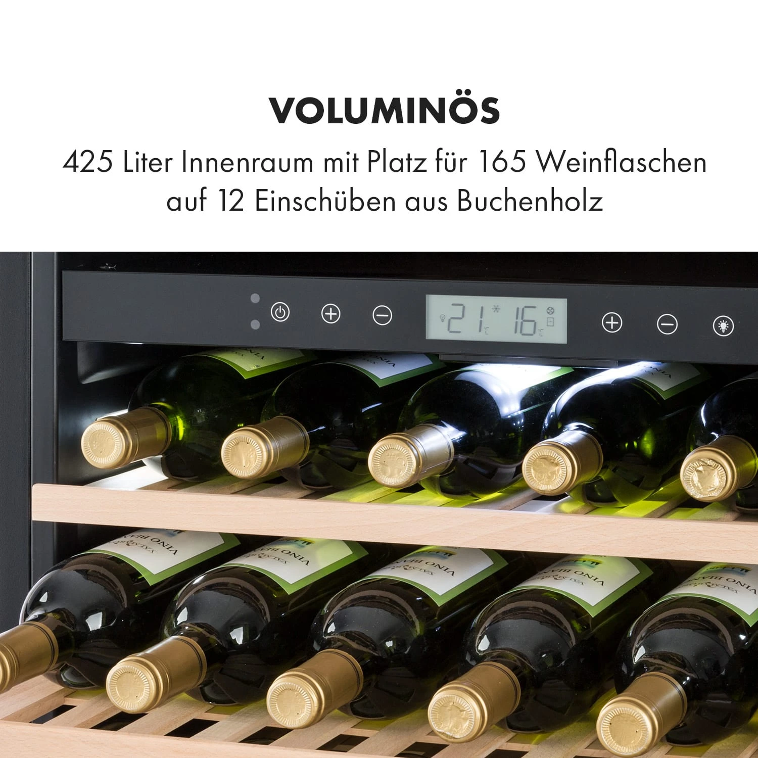 Vinovilla Grande 162 Built-in Duo Onyx Weinkühlschrank 425 Ltr 162 Fl. – Bild 8