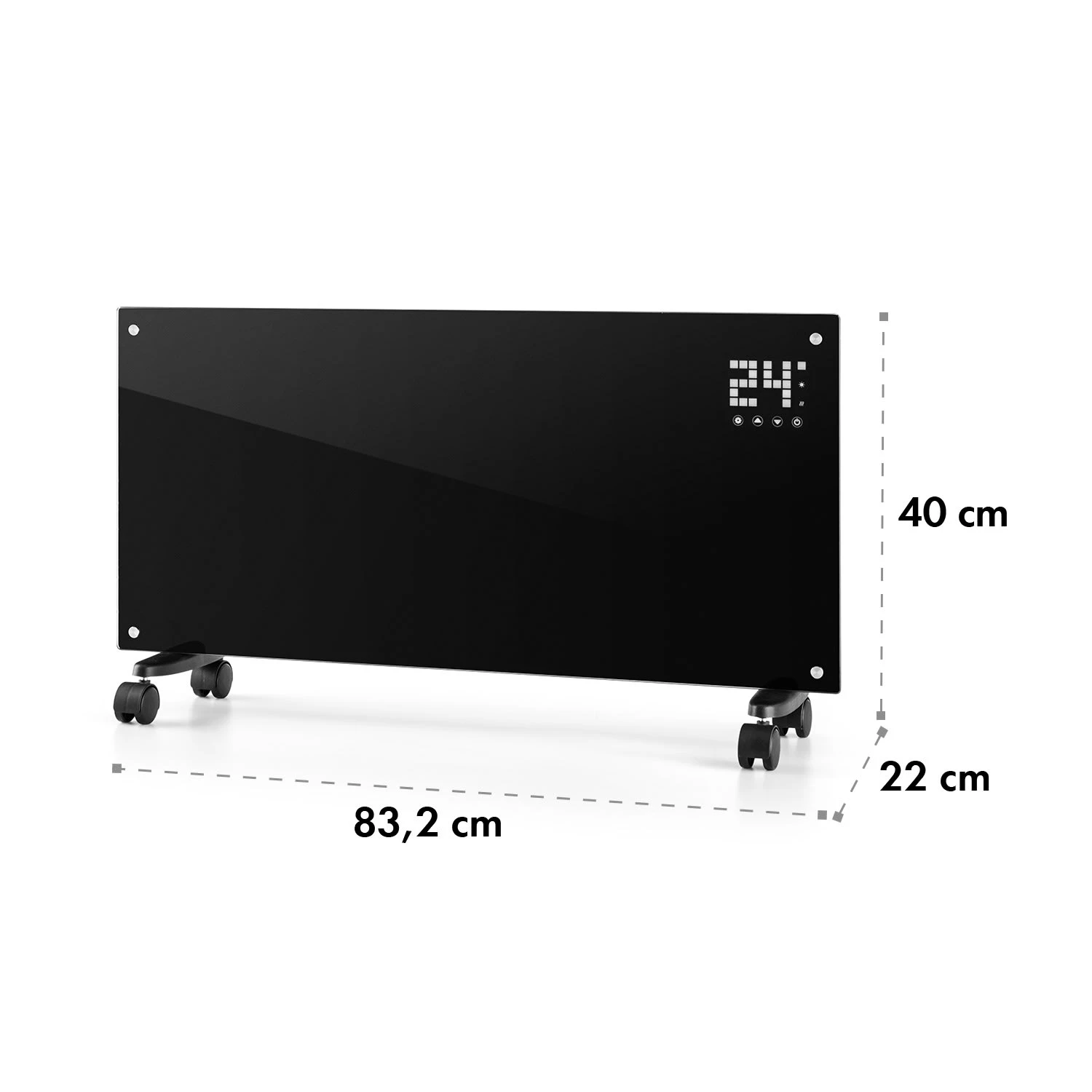 Bornholm Smart Konvektions-Heizgerät | 2000 W | SmartHeat Design: WiFi-Verbindung | LED-Display | 24-h-Timer | 2 Heizstufen: 1000 / 2000 W | IP24: Spritzwassergeschützt | Fernbedienung | Standgerät – Bild 9