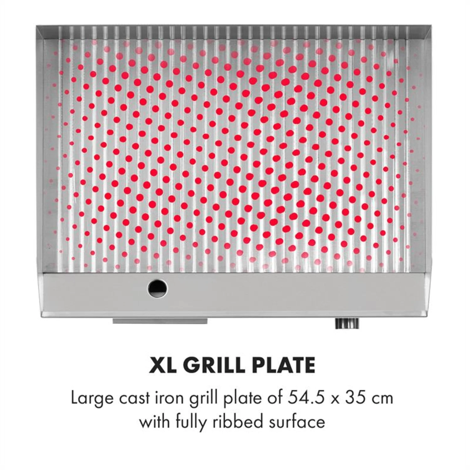 Grillmeile 3000R Elektrogrill 3000W Platte 54,5x35cm Geriffelt – Bild 4