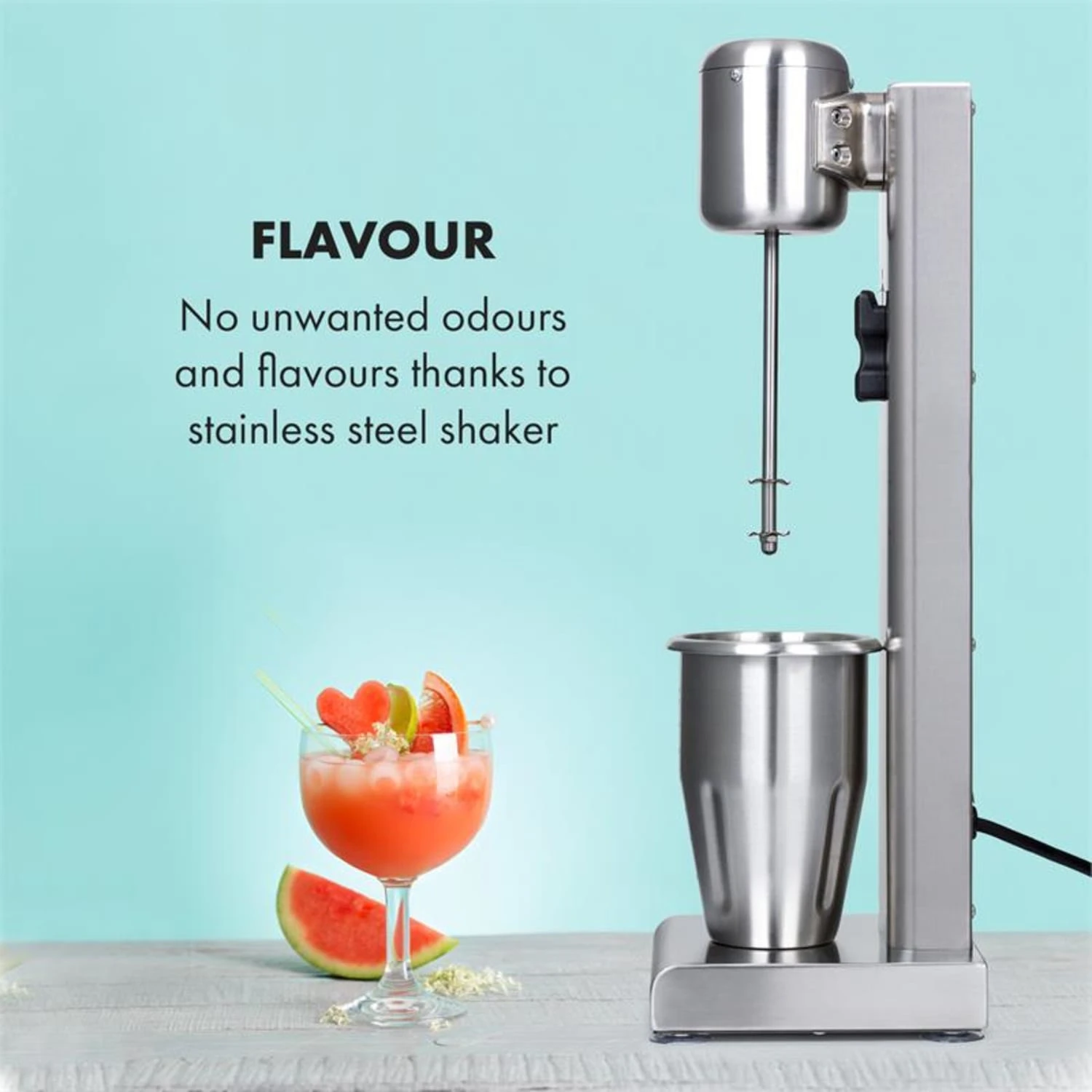 Kraftpaket Milchshake-Mixer Proteinshake 80W Edelstahl Silber – Bild 4