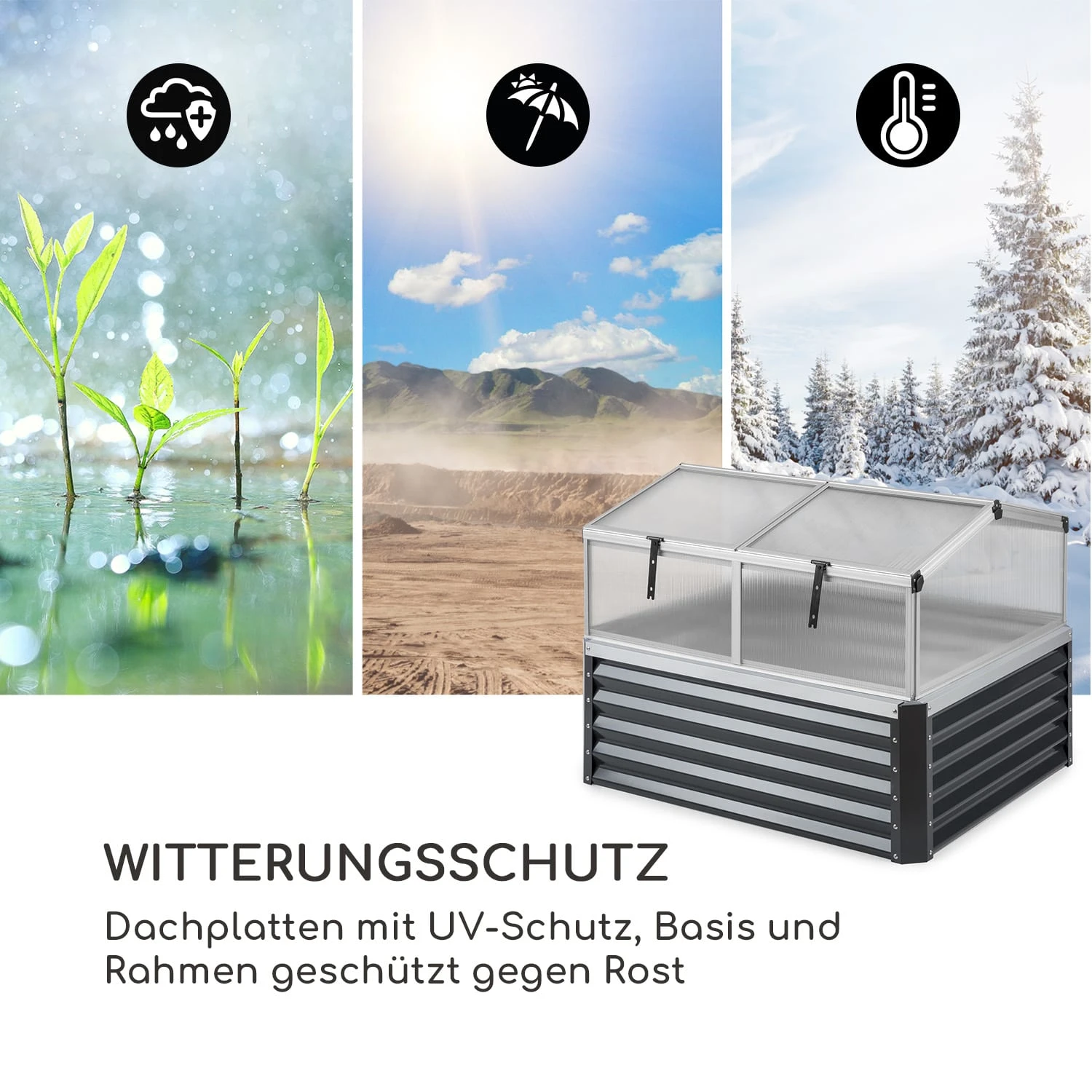 High Grow Advanced Hochbeet Mit Dach 120x95x100cm 540l Stahl Verzinkt – Bild 5