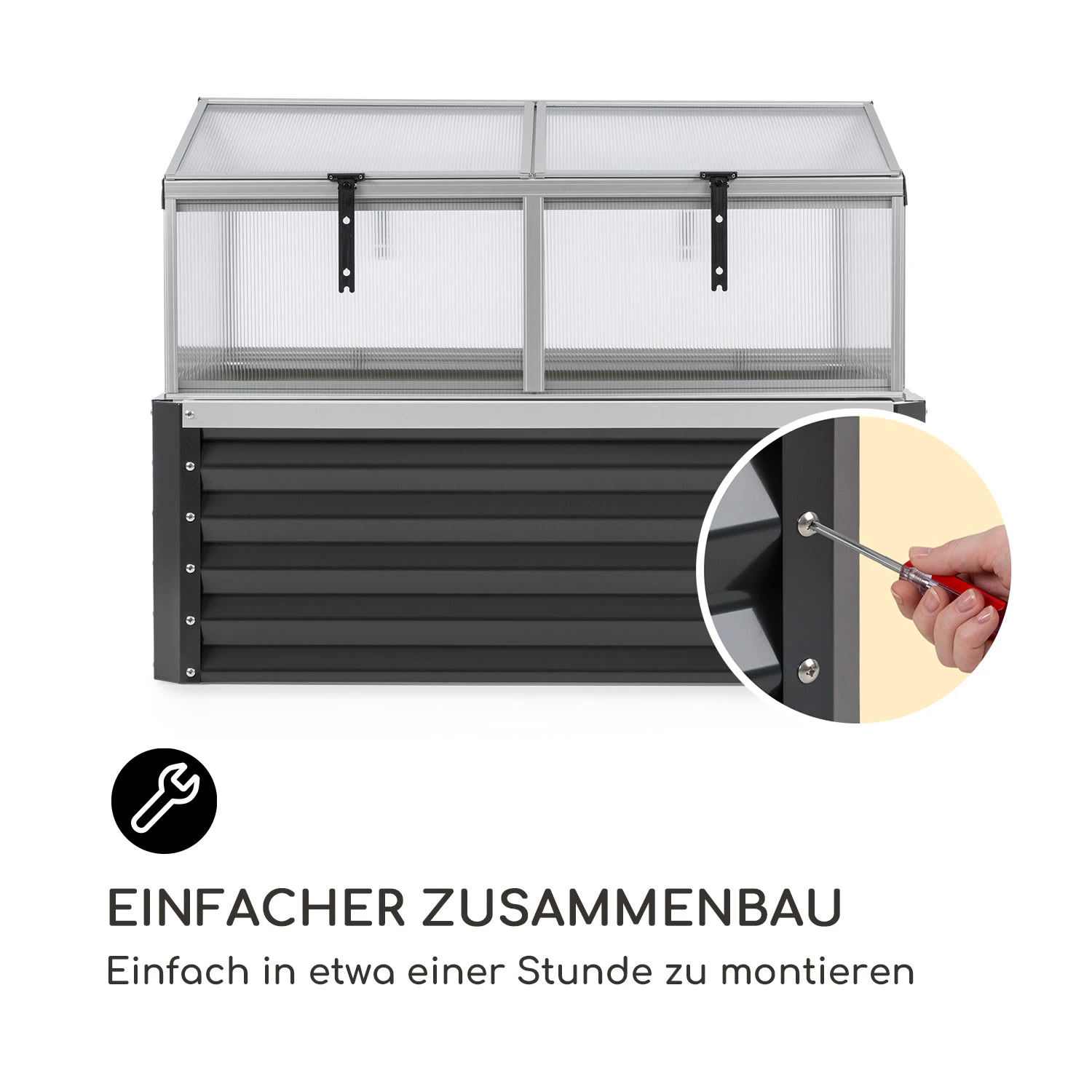 High Grow Advanced Hochbeet Mit Dach 120x95x100cm 540l Stahl Verzinkt – Bild 7