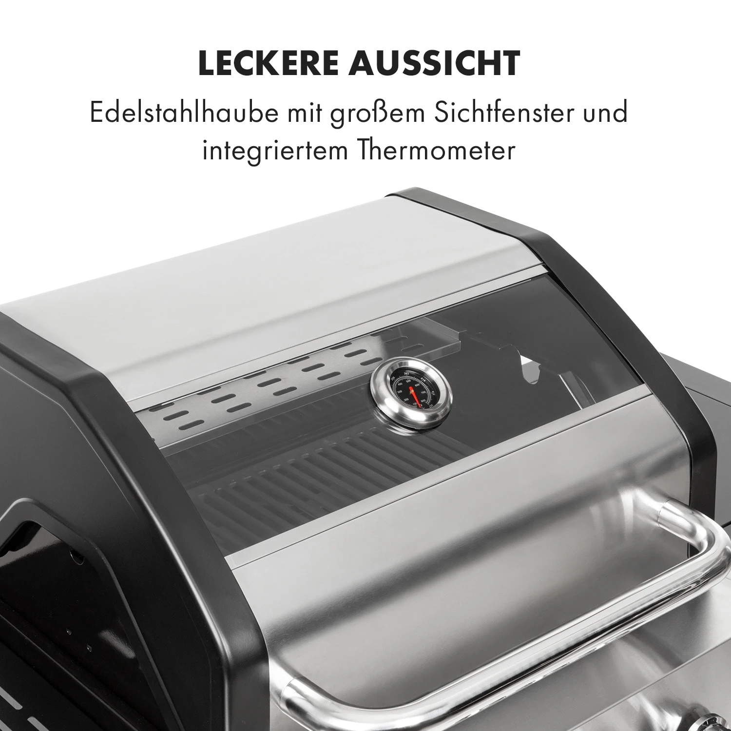 Valkyrie Gasgrill 3x3,2 + 2,9 KW Sichtfenster 54x42 Cm Grill Edelstahl – Bild 3