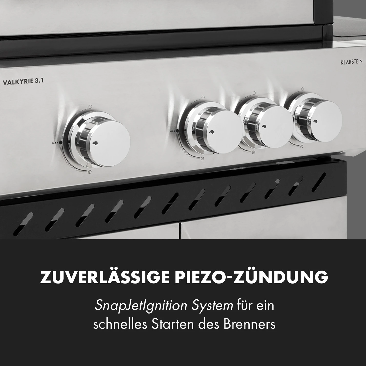 Valkyrie Gasgrill 3x3,2 + 2,9 KW Sichtfenster 54x42 Cm Grill Edelstahl – Bild 9