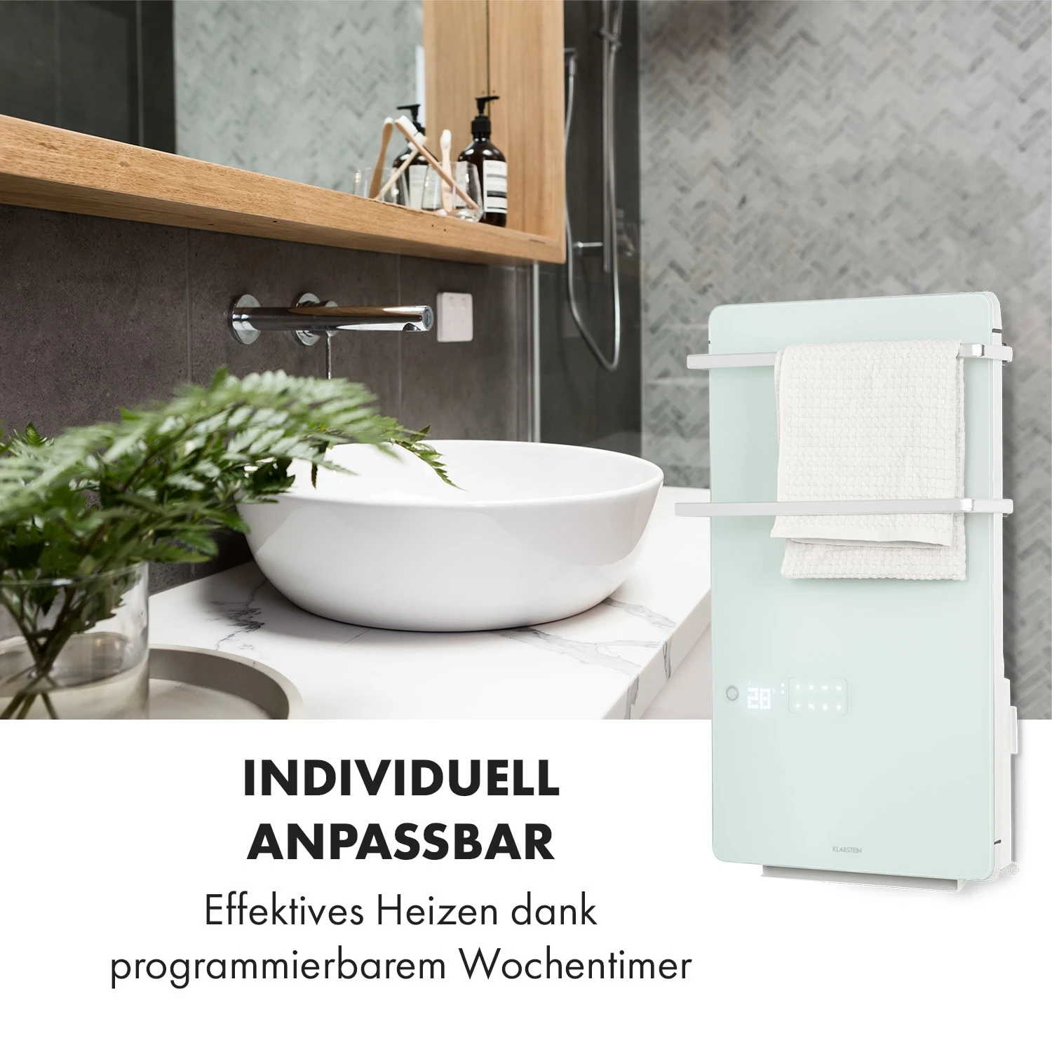 Hot Spot Crystal Flow Badheizer 45x82cm 36m² 2000W 5-40°C LED – Bild 7