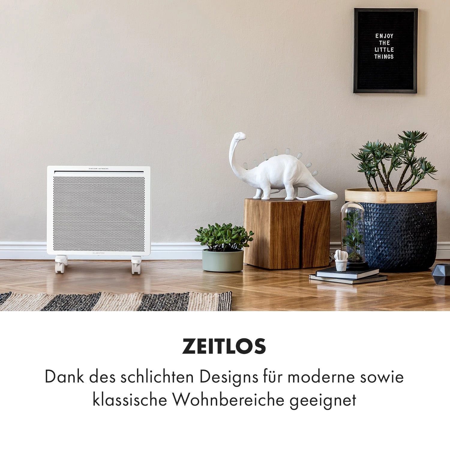 Klarstein Hot Spot Slimcurve Double Wave 2-in-1 Heizgerät 1000W Wochentimer Weiß – Bild 3