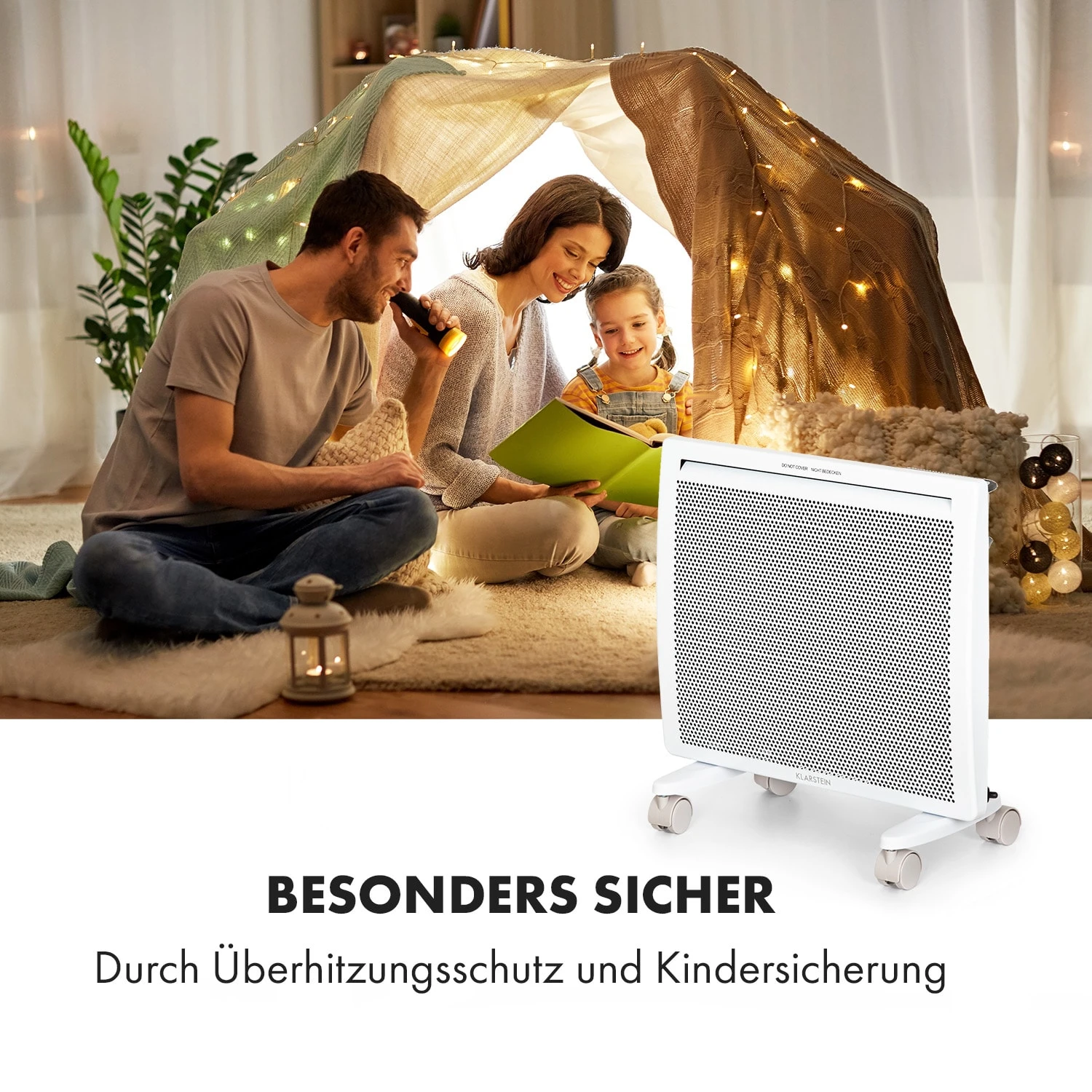 Klarstein Hot Spot Slimcurve Double Wave 2-in-1 Heizgerät 1000W Wochentimer Weiß – Bild 7