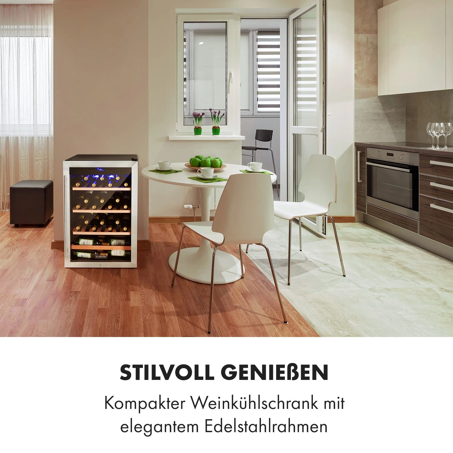 Vinamour 48 Uno Weinkühlschrank 128l 48Fl 3 Einschübe 4-18°C – Bild 2