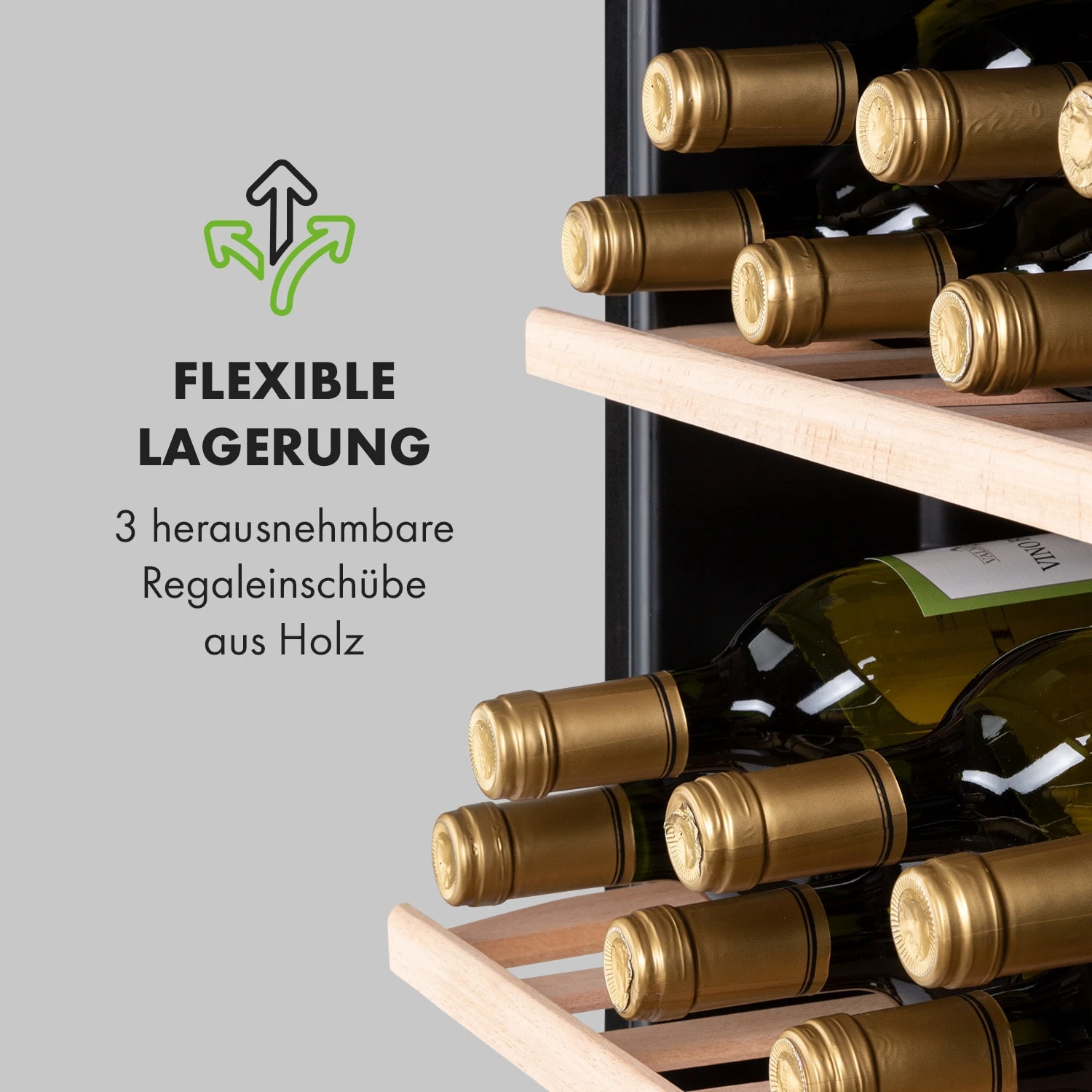 Vinamour 48 Uno Weinkühlschrank 128l 48Fl 3 Einschübe 4-18°C – Bild 7