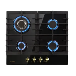 Victoria 4 Zonen Gaskochfeld 4-flammig Sabaf-Brenner Glaskeramik