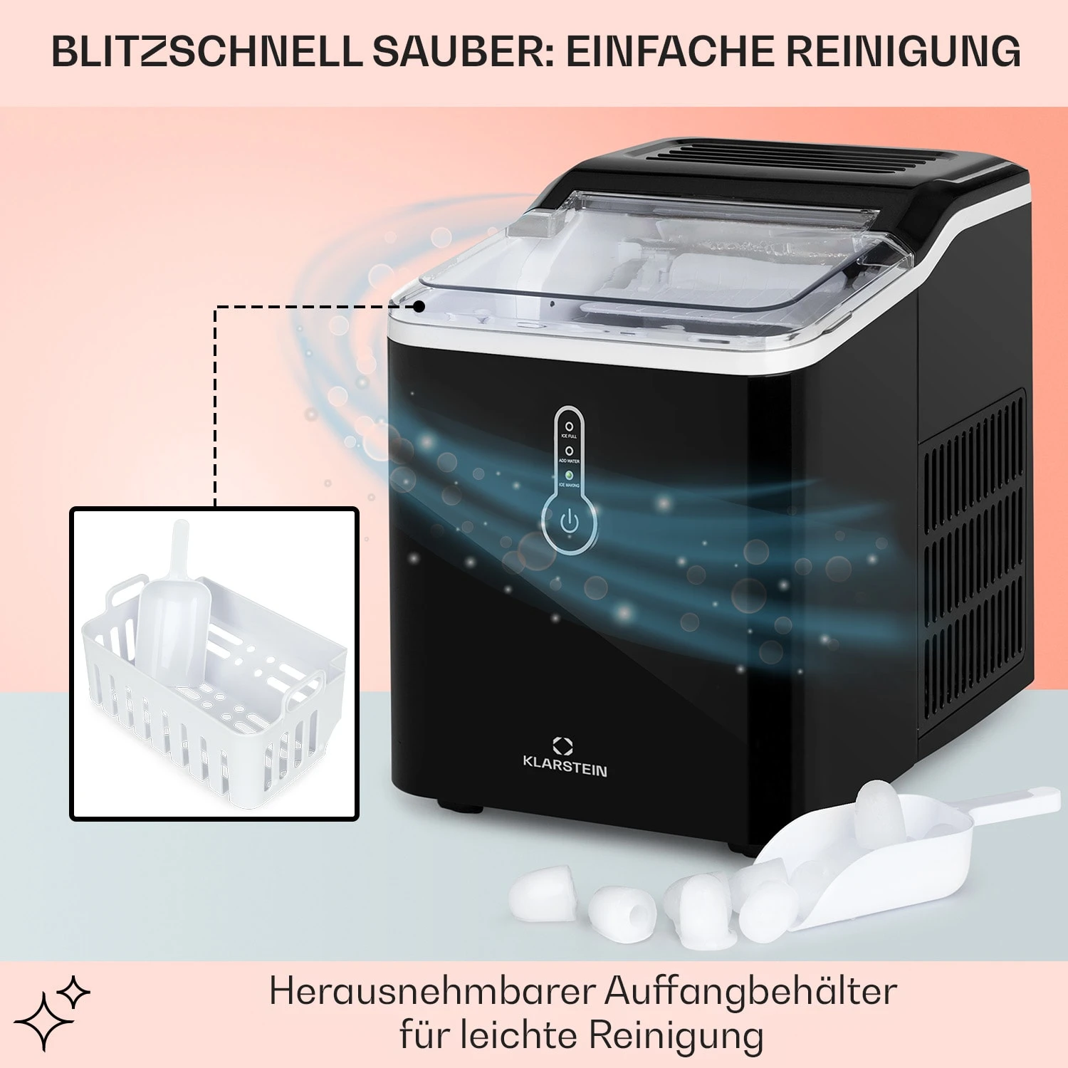 Chillout Eiswürfelmaschine Bulleteis 12kg/24h Wassertank: 1,5 L – Bild 5