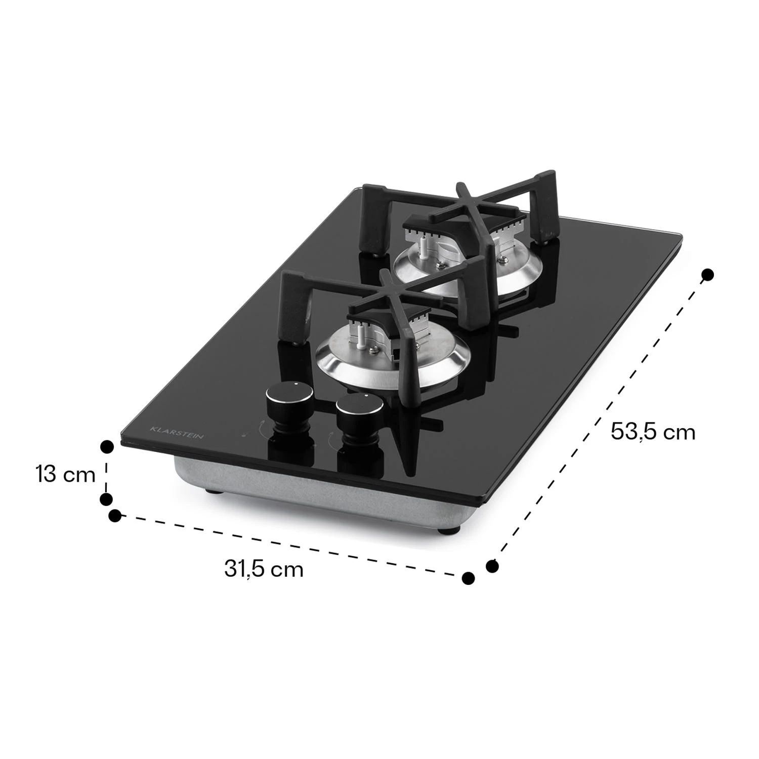 Trifecta Domino Gaskochfeld 2-flammig Triangle-Brenner Glaskeramik – Bild 9