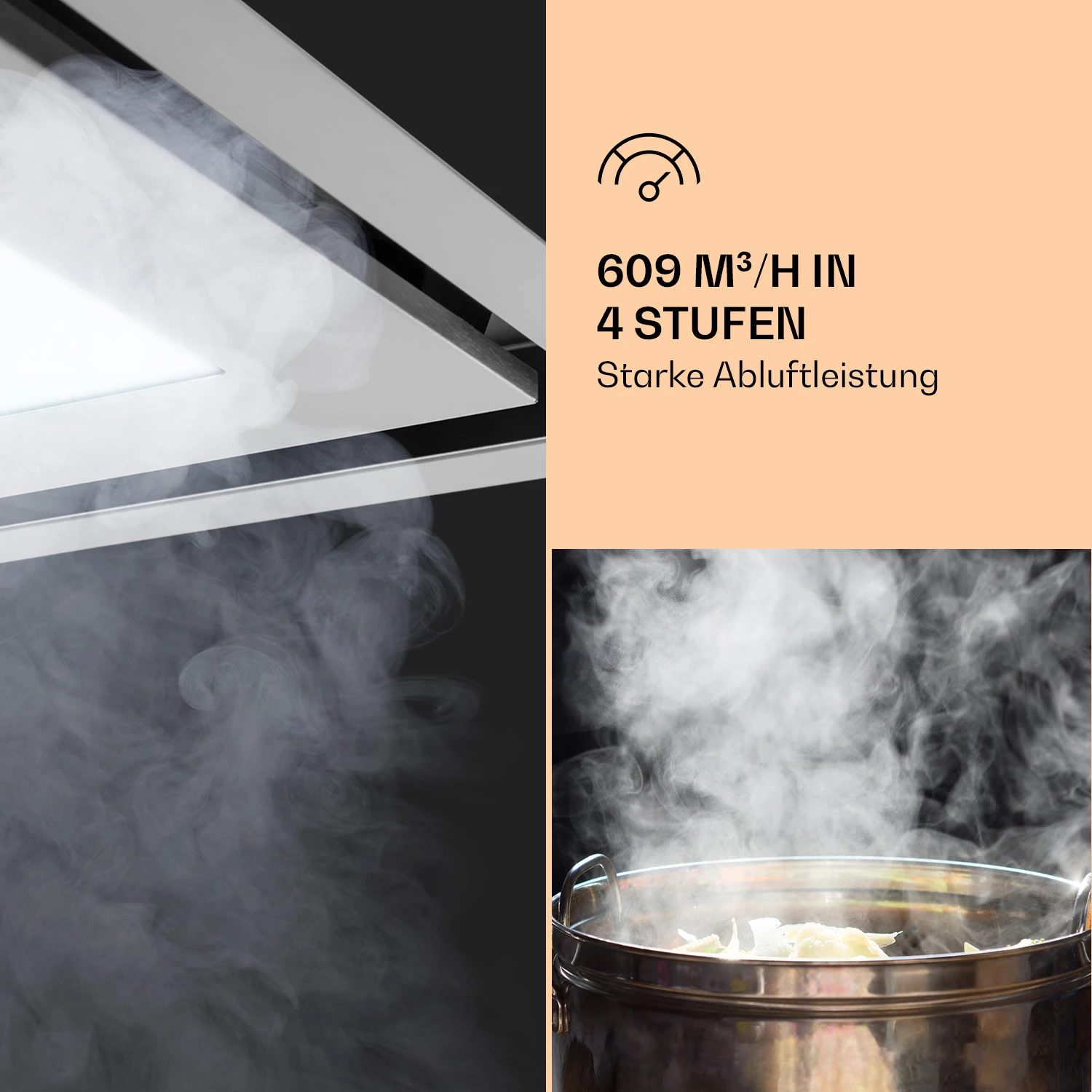 Remy Brilliant Edition Inselhaube 90cm 609 M³/h EEK A LED Glas – Bild 4