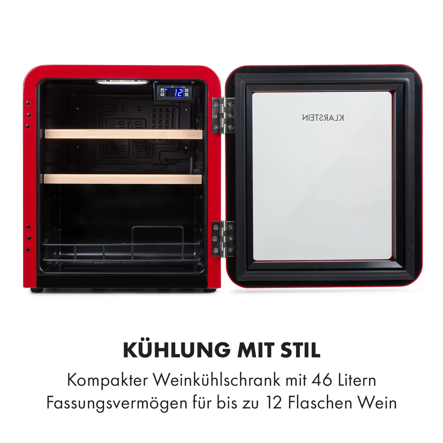 Vinetage 12 Getränkekühler Kühlschrank 48 Liter 4-22°C Retro-Design – Bild 3