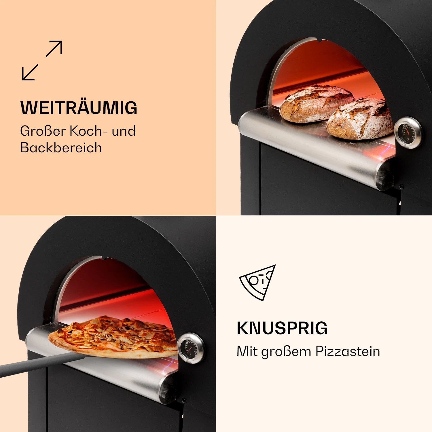 Diavolo Napoletana Pizzaofen Holzofen Rostfreier Edelstahl – Bild 3
