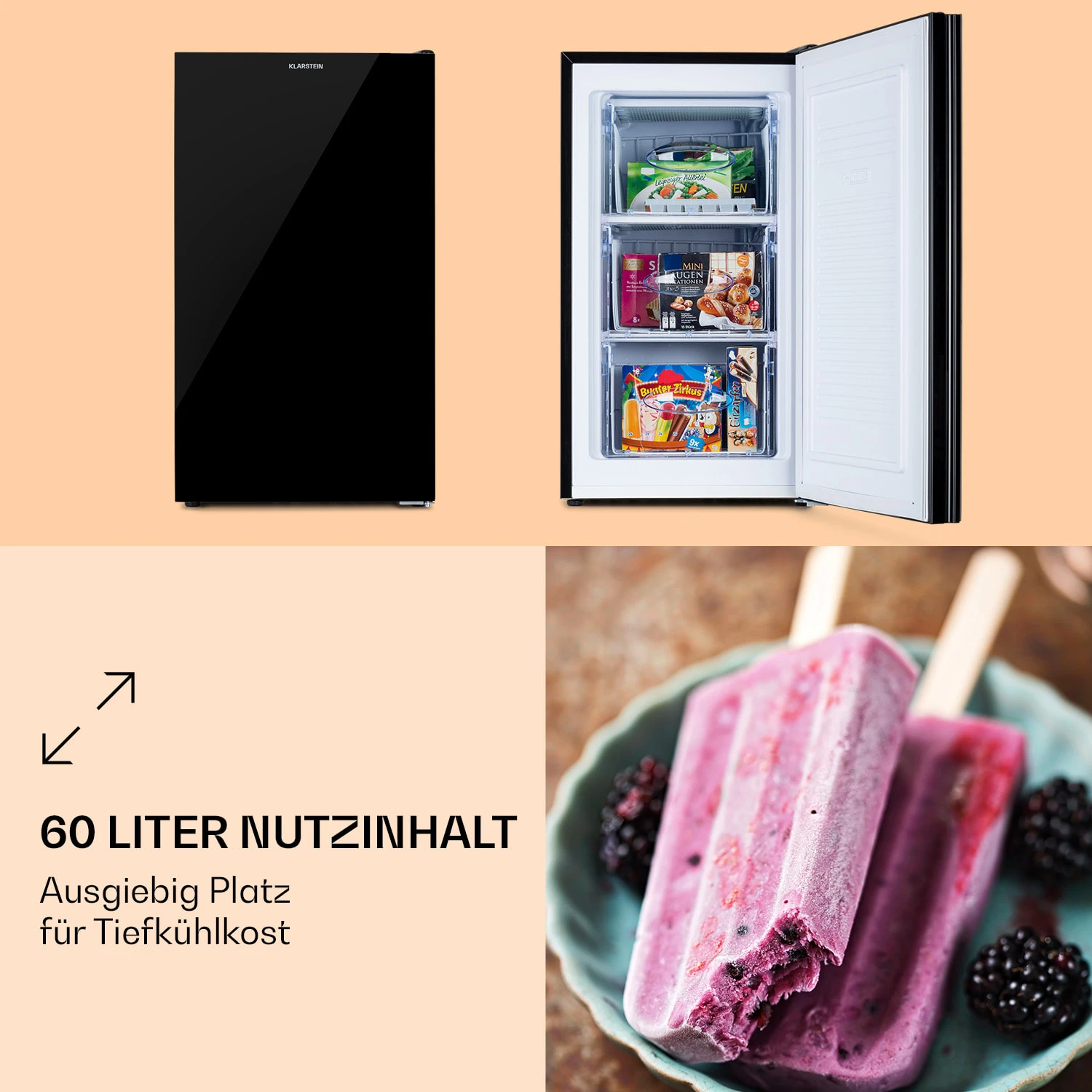 Pluto 60L Gefrierschrank 4-Sterne 60 Liter Bis -18 °C – Bild 3