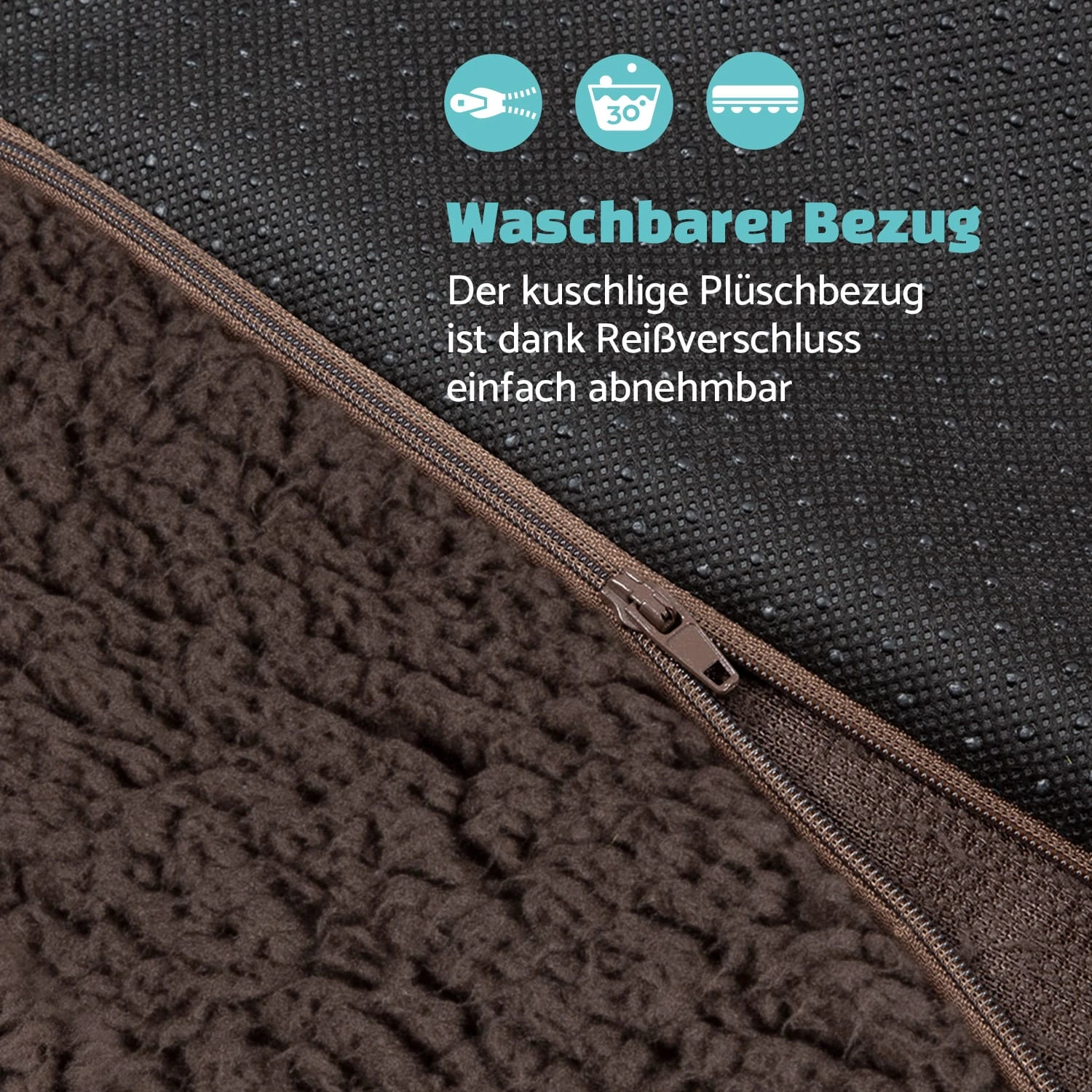 Luna Hundebett Waschbar Orthopädisch Rutschfest Memory-Schaum Größe L – Bild 5