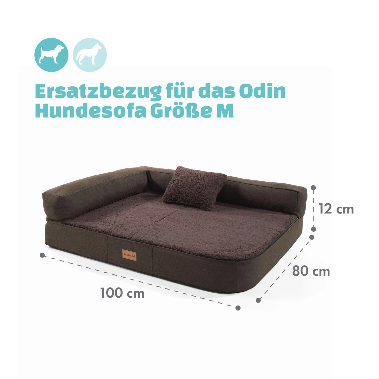 Odin Hundesofa Ersatzbezug | Waschbar | Rutschfest | Atmungsaktiv | Größe M (100 X 12 X 80 Cm) – Bild 4