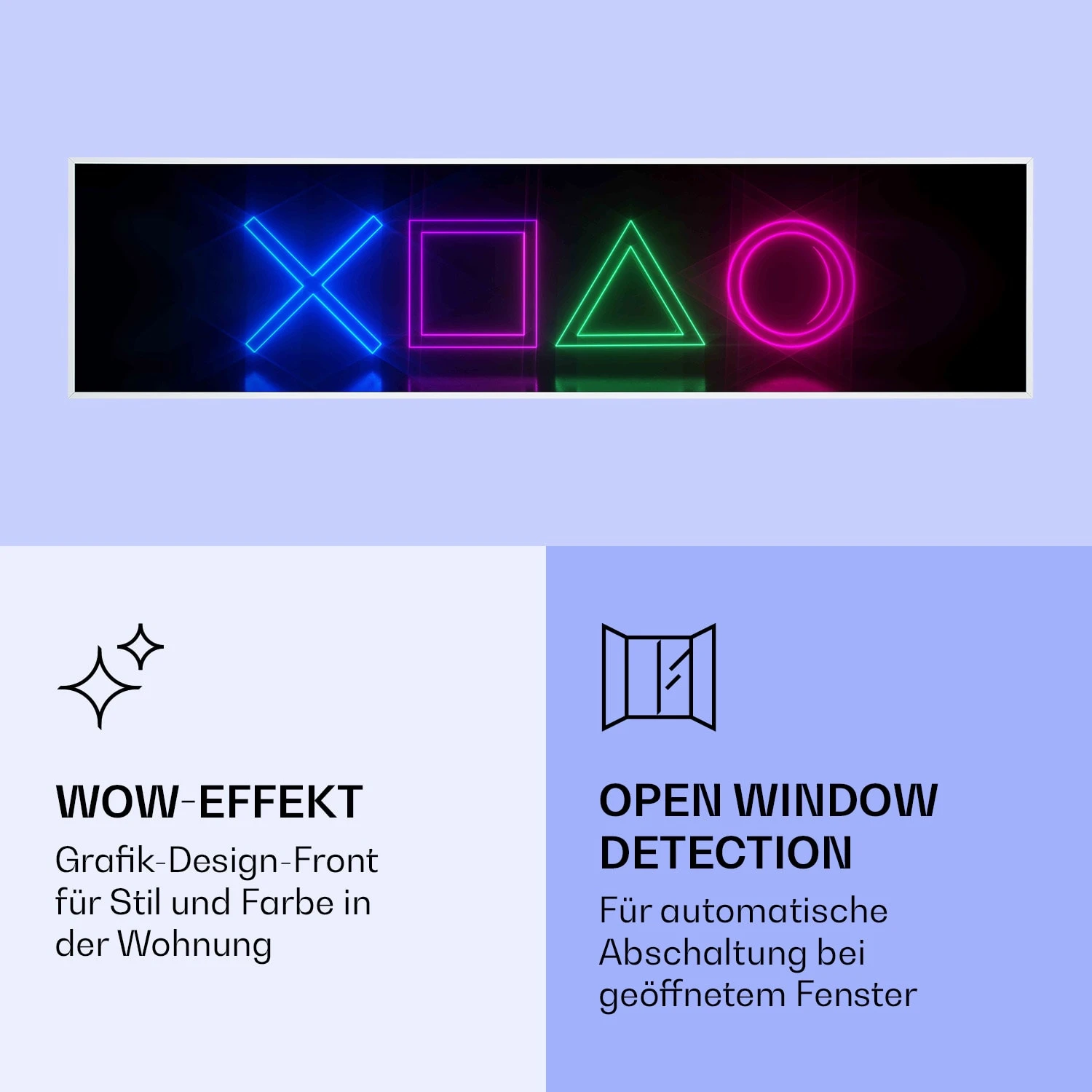 Wonderwall Air Art Smart Infrarotheizung Spiel 120x30cm 350W – Bild 6