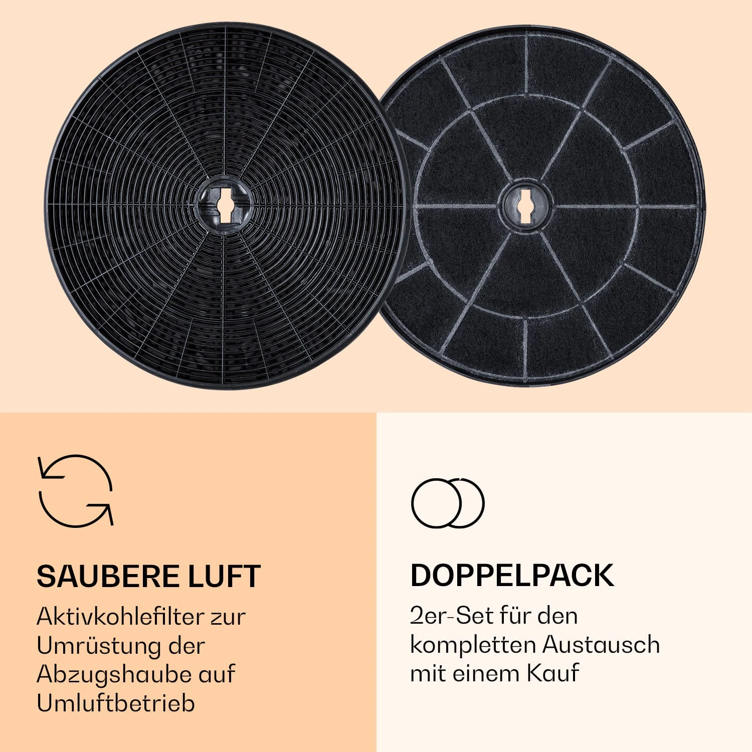 Americana Purista Aktivkohlefilter 2er-Set Zubehör Ersatz 18 X 2 Cm (ØxH) – Bild 3